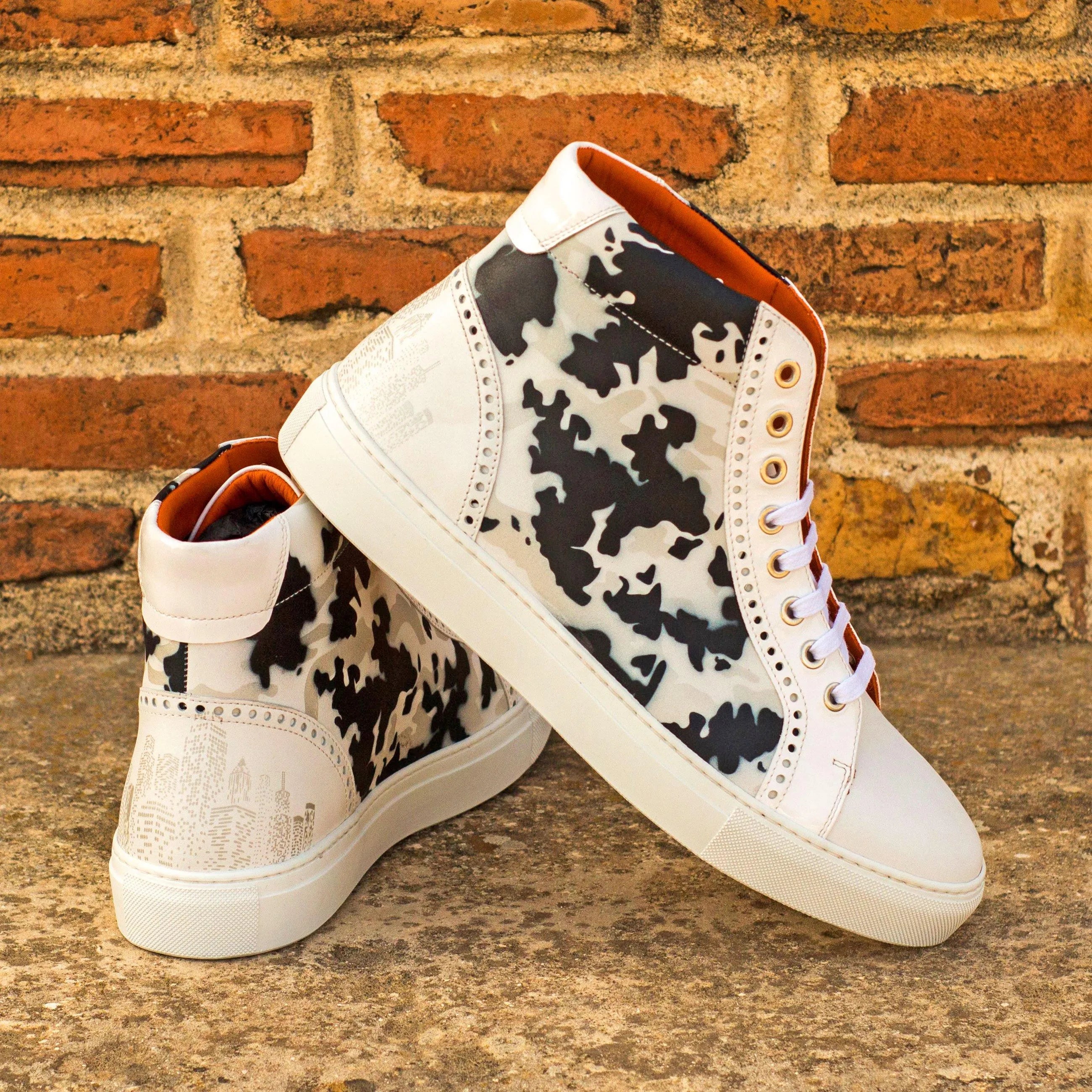Black and white NYC High Kicks chunky trainer sneakers