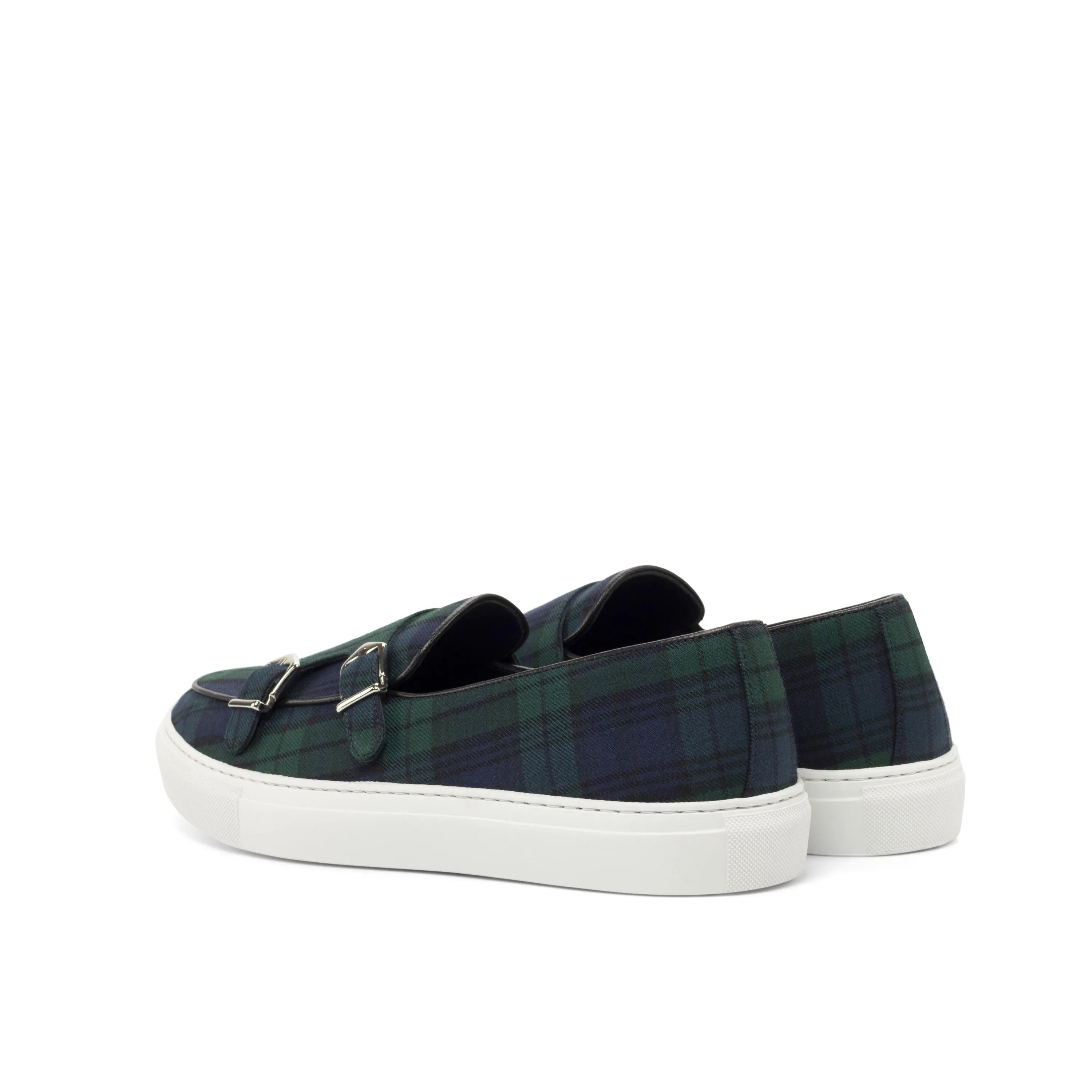 Oliver monk sneaker with plaid double monk strap slip-on design