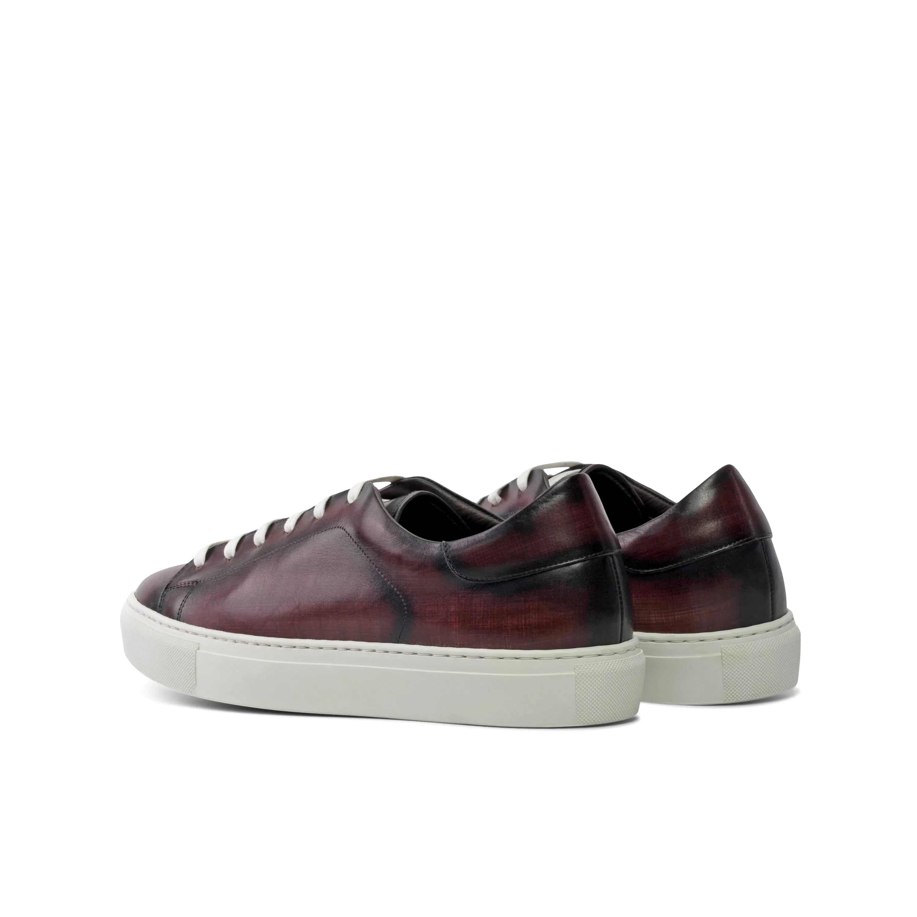 Burgundy leather Orion trainer patina sneaker cupsole trainer