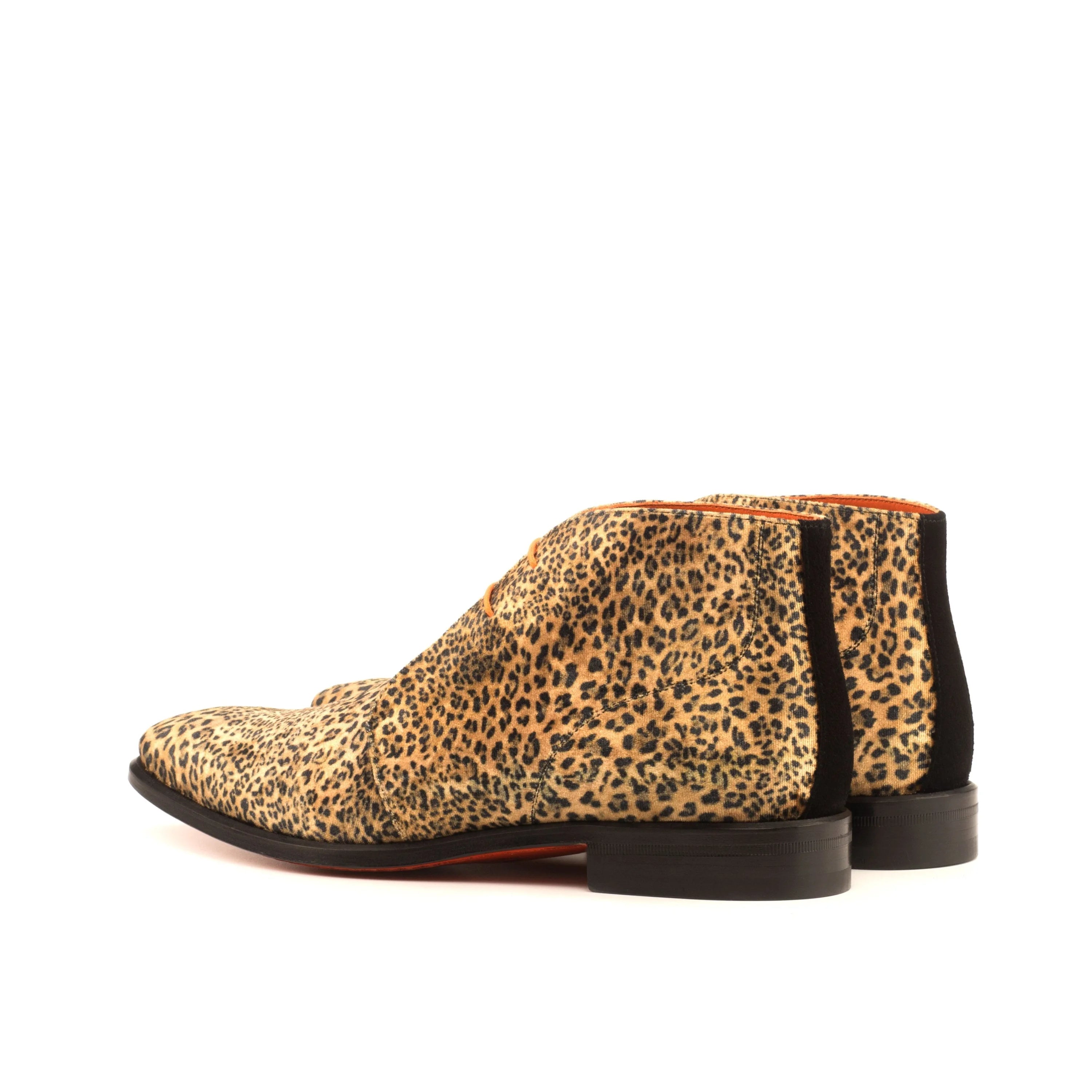 Pardo Chukka boots leopard print ankle boot black sole orange lining