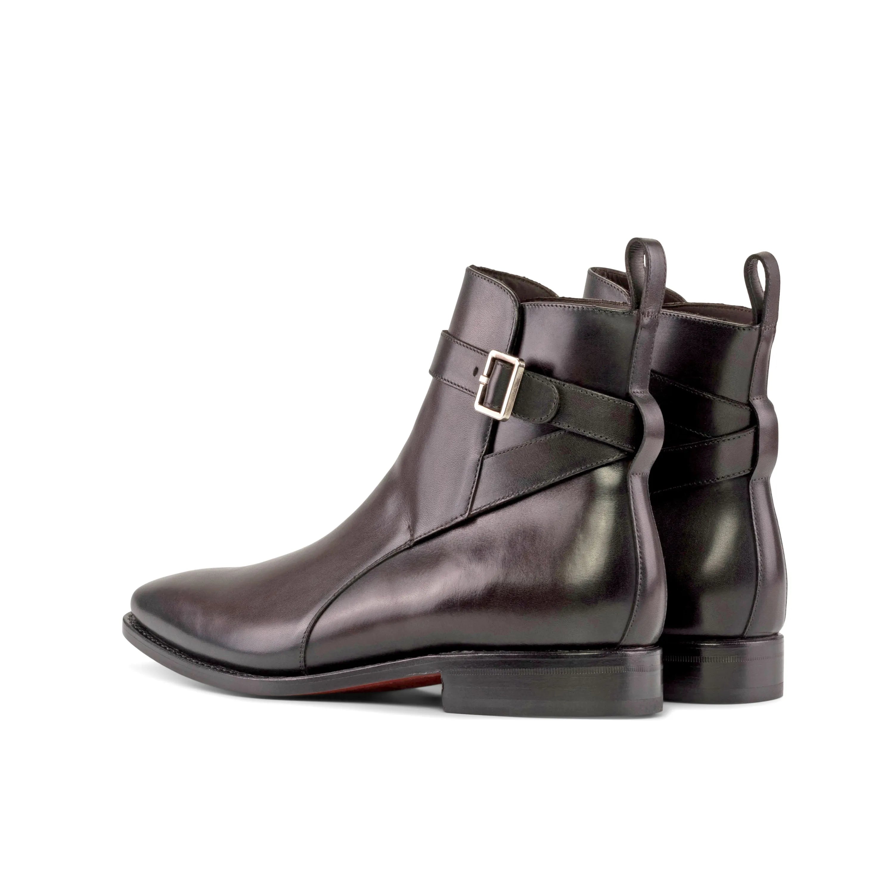 Black leather Rain Jodhpur Boots with ankle buckle