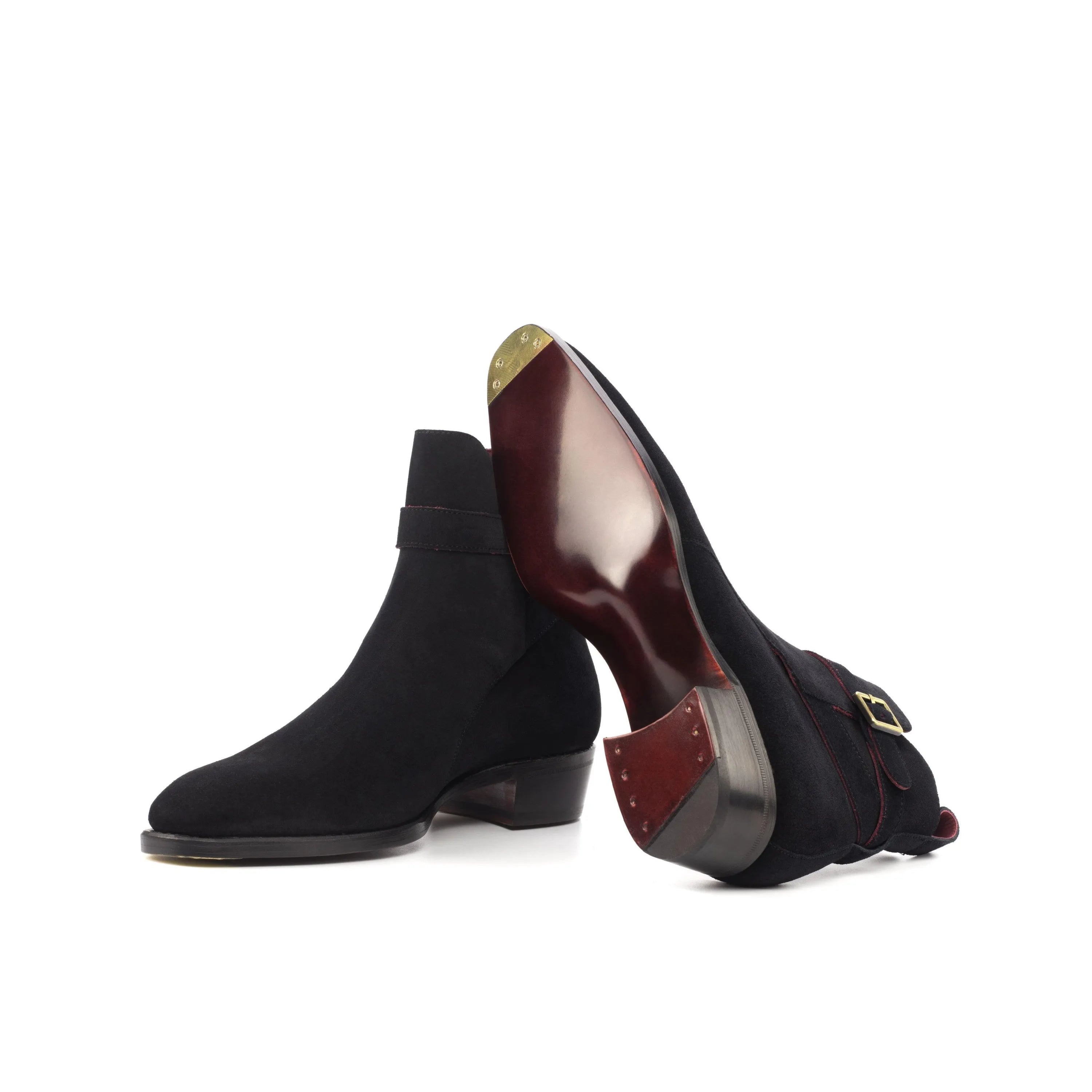 Randy Jodhpur boots in black suede with monk strap detail