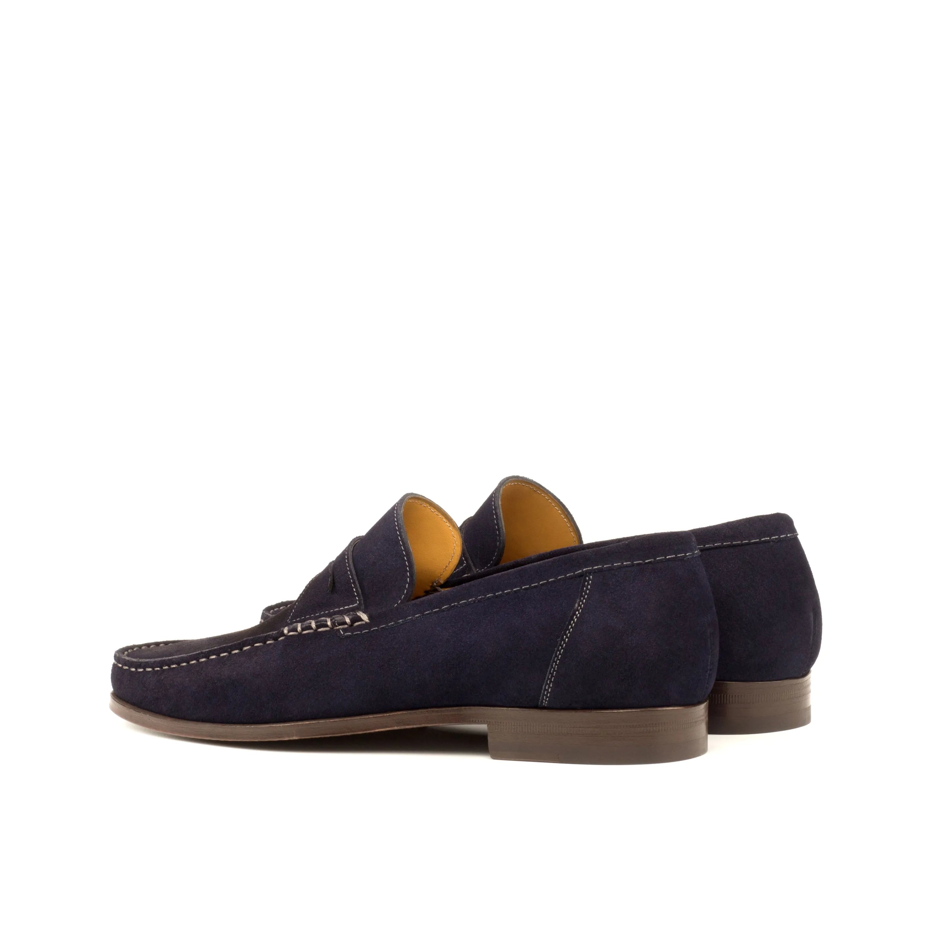 Reverie Moccasin navy blue suede loafers luxury bespoke shoes for men