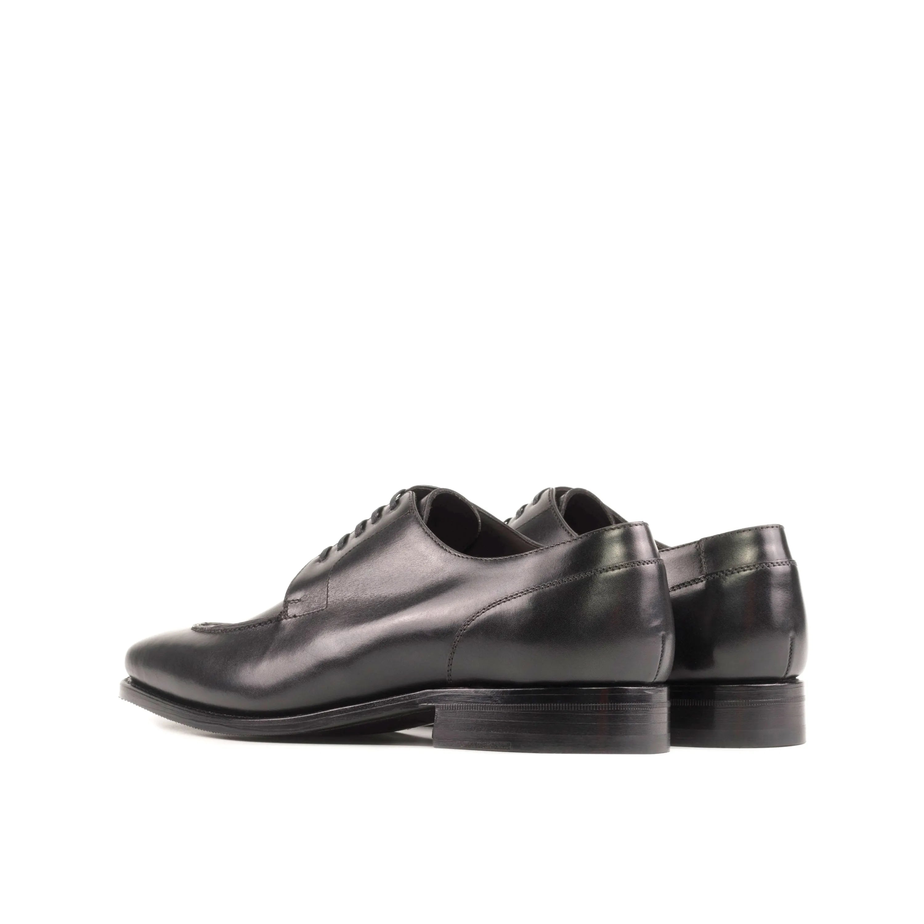 Rocco derby split toe black leather dress shoes pair