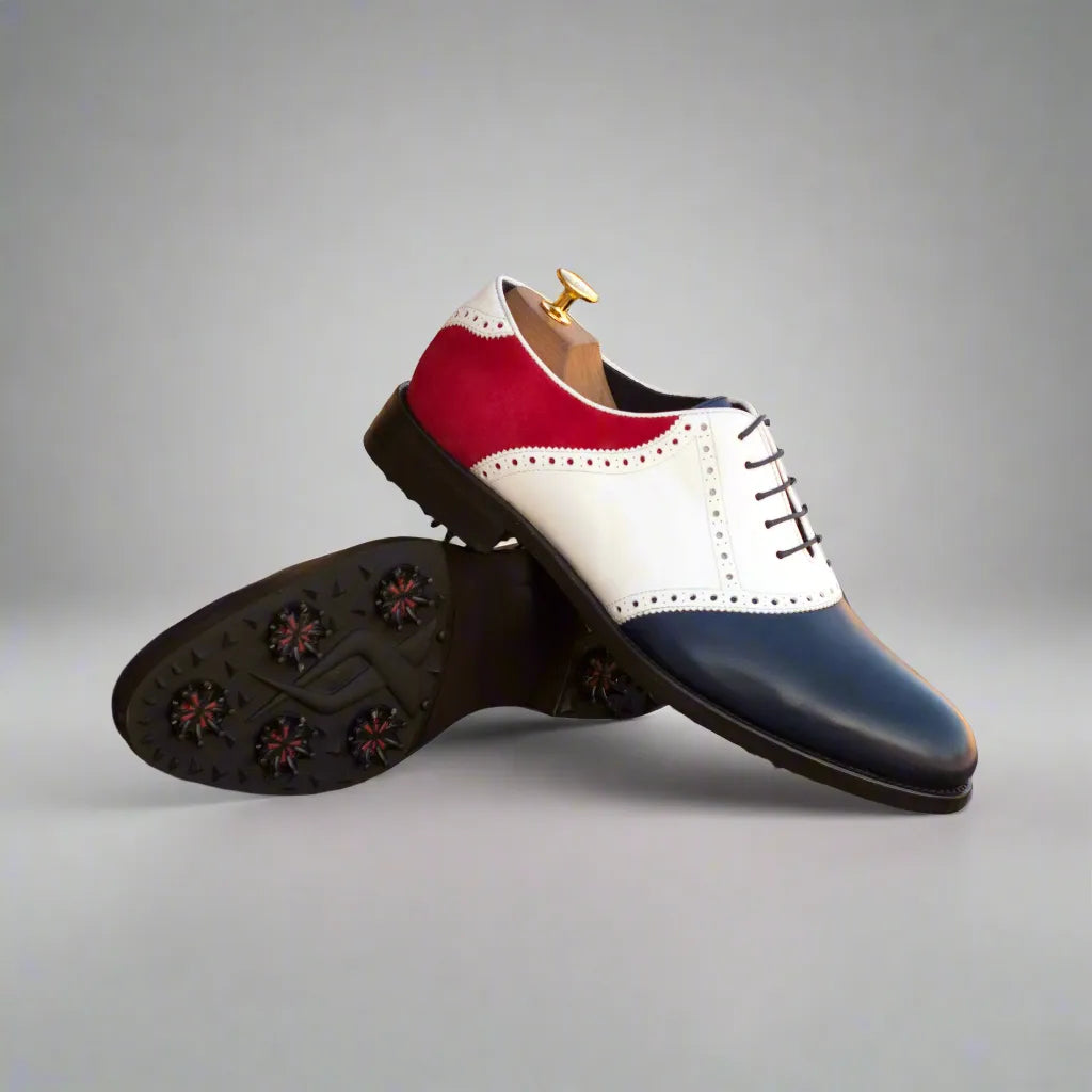 Rotimi Saddle Golf oxford golf shoes in tricolored design