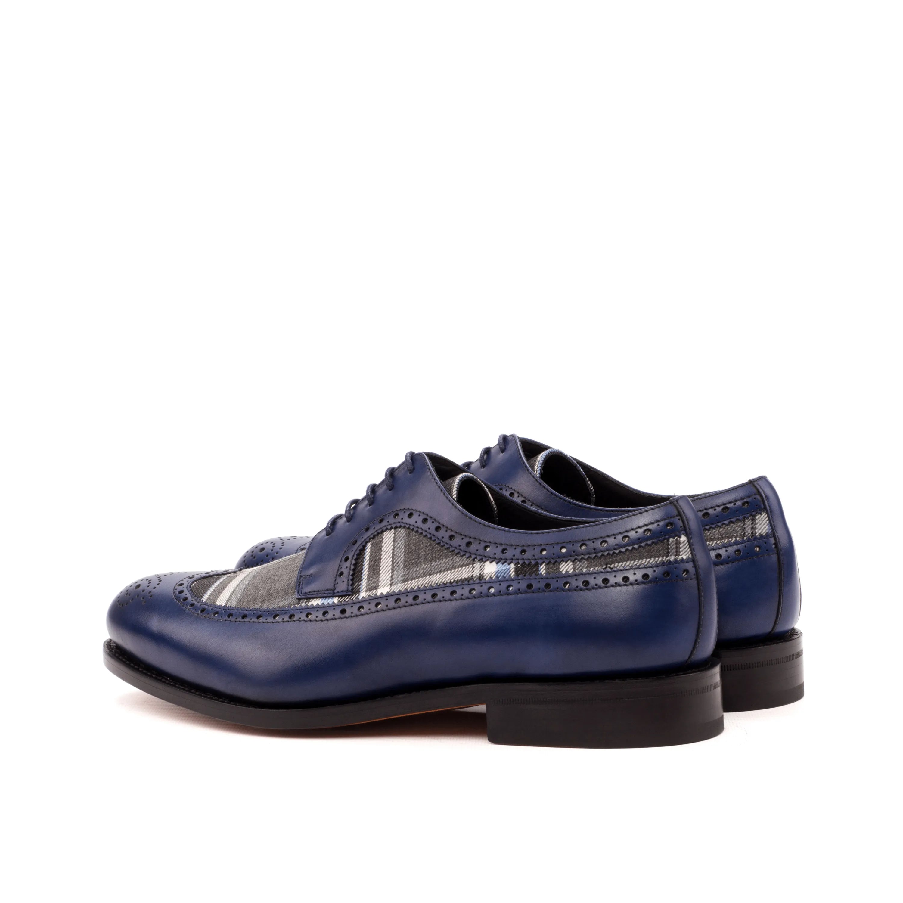 Seneca Longwing Blucher blue leather wingtip shoes