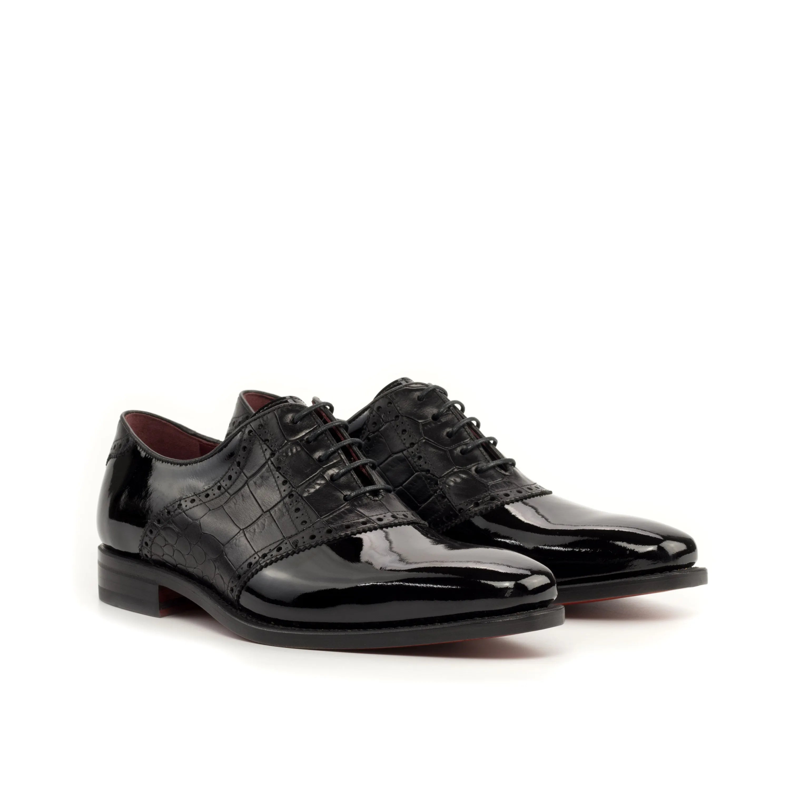 Pair of black patent leather Sorgino Saddle Shoes II