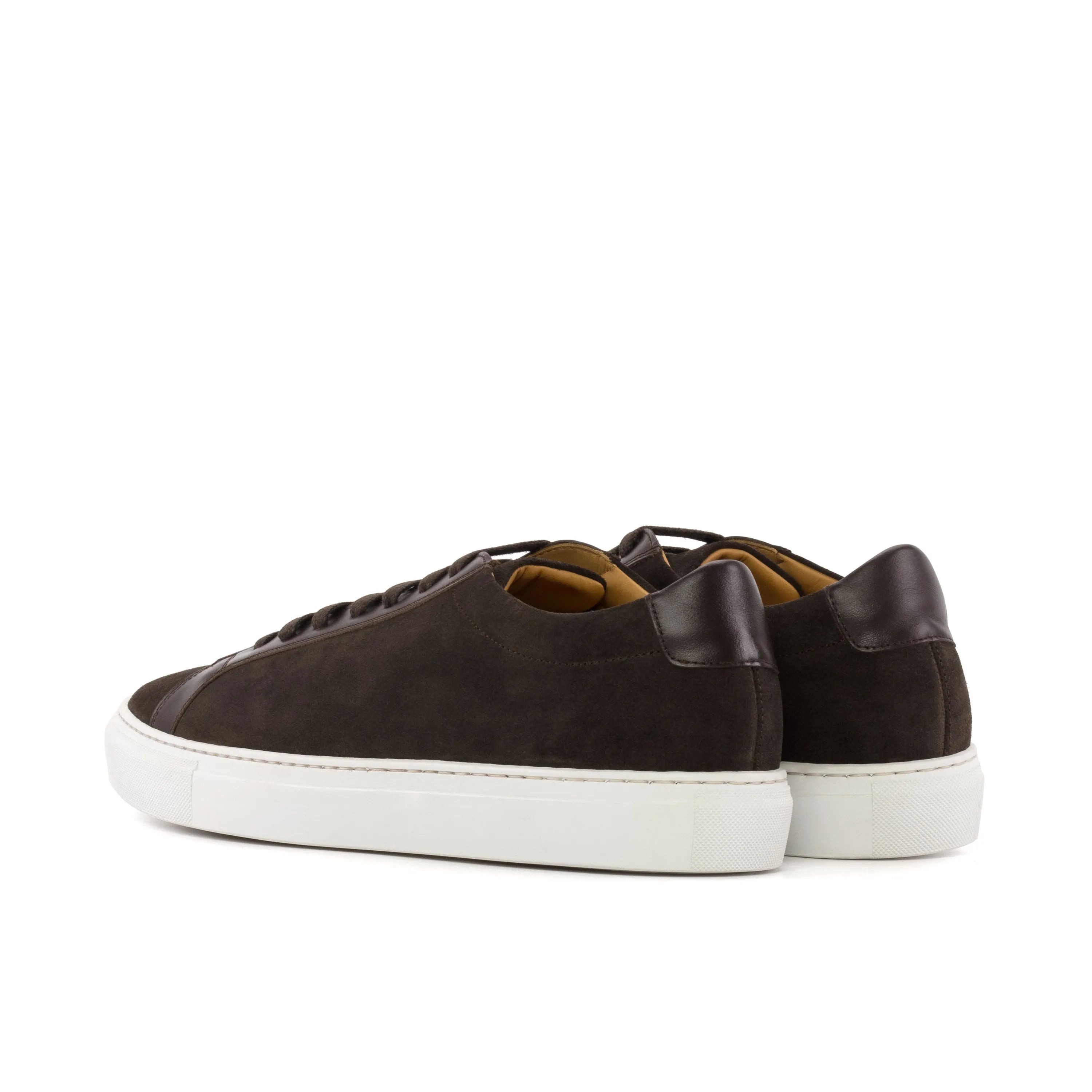 Dark brown Sterling low kick sneaker, brown leather low-top