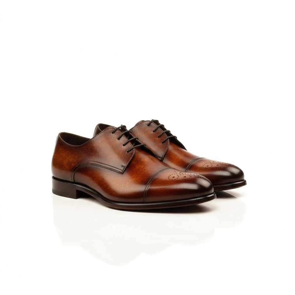 Brown T Hardy Derby shoes, elegant leather dress shoes