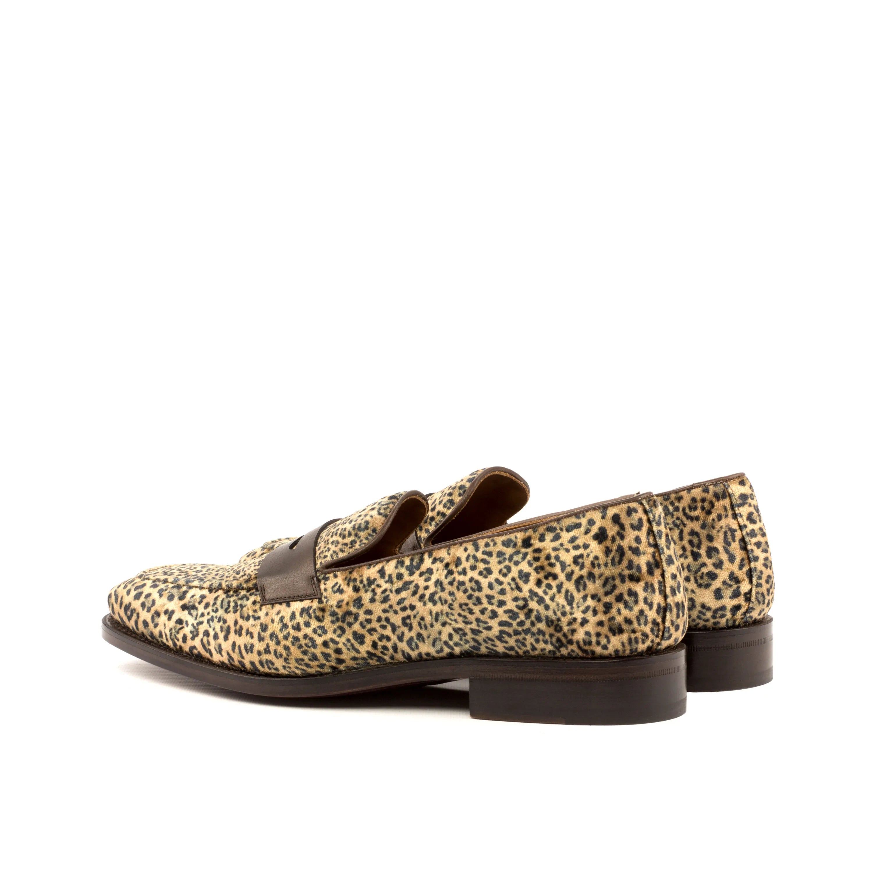 Tilluis loafers in leopard print leather, luxury bespoke shoes for men