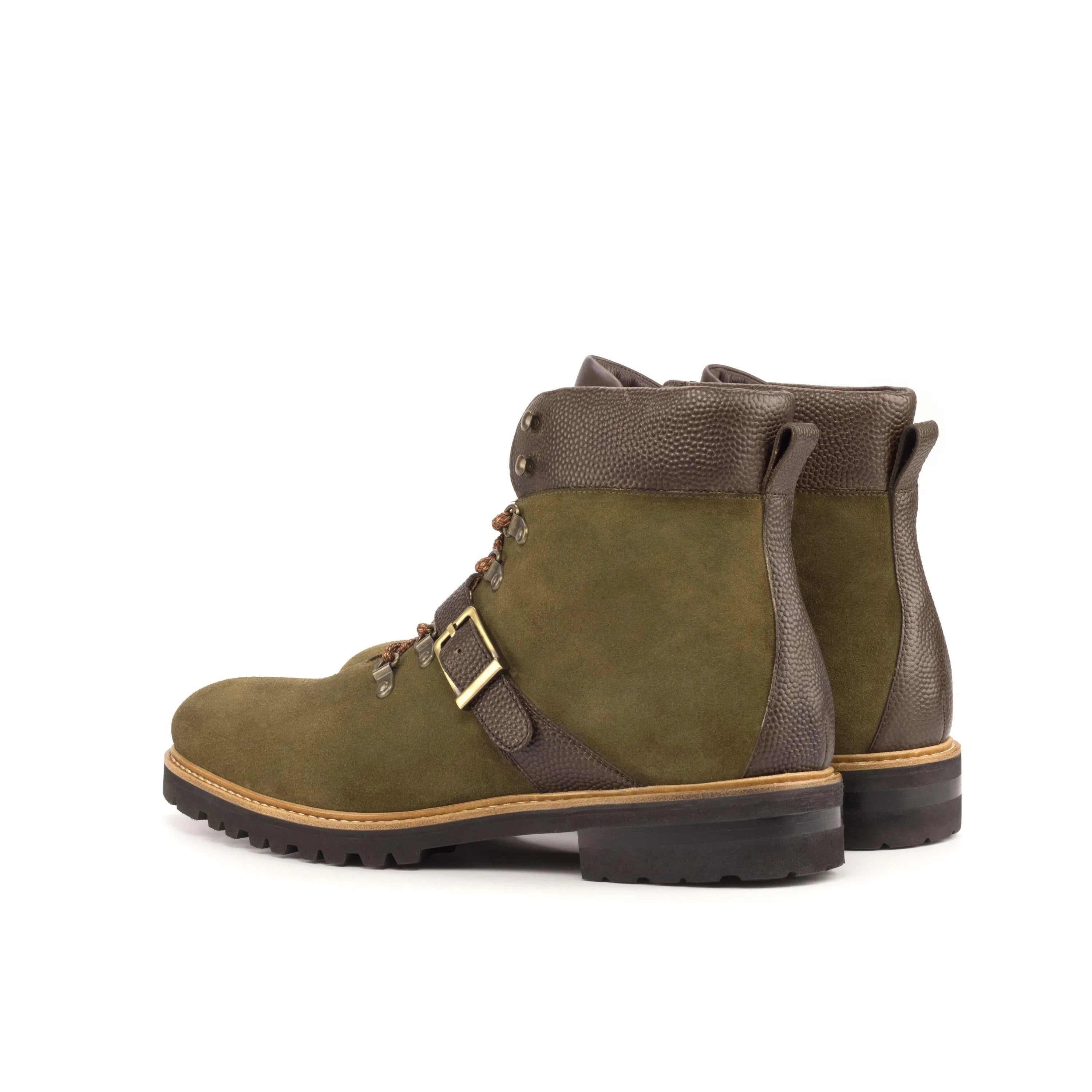 Olive green leather Timas hiking boots