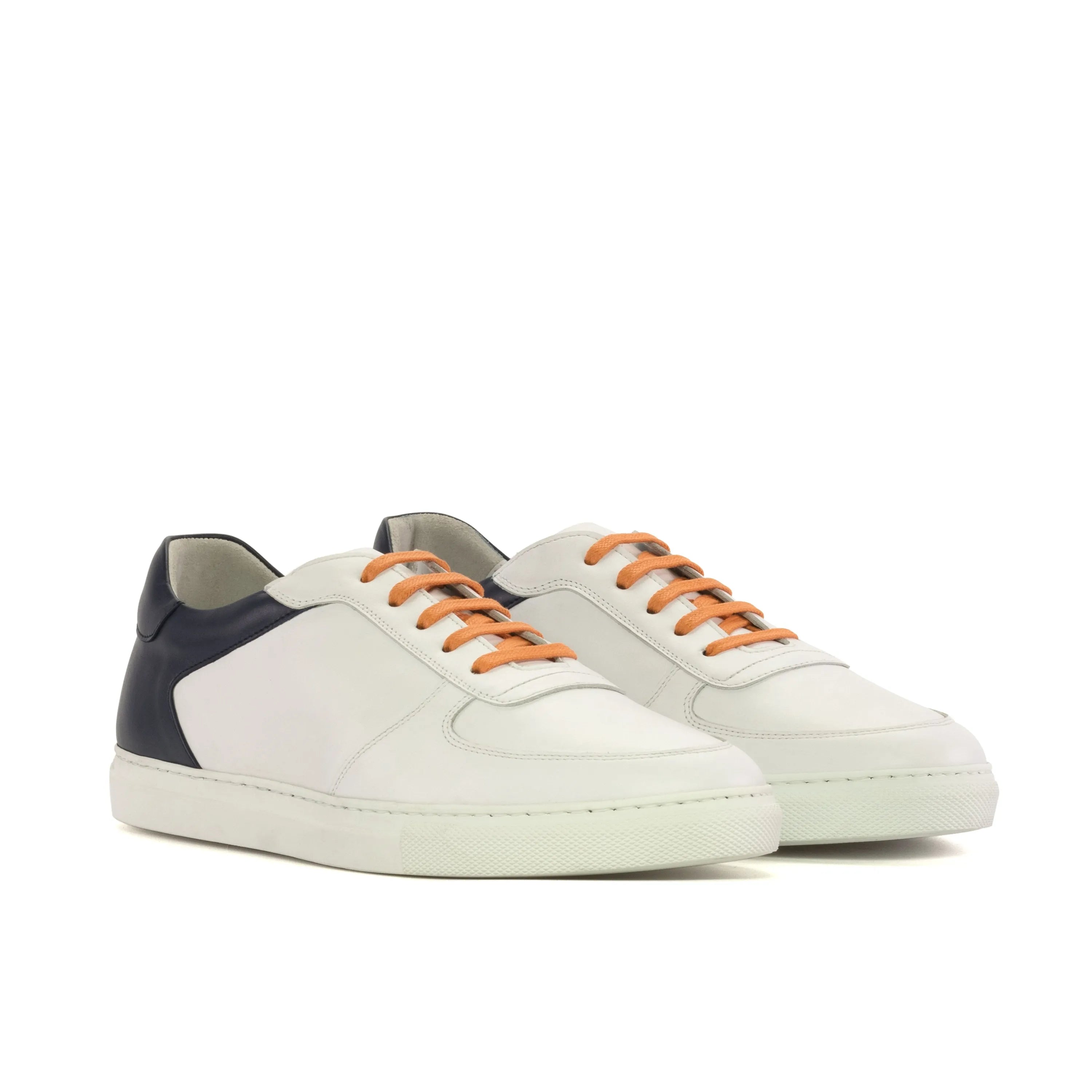 Tommaso Low nappa leather sneakers with orange laces