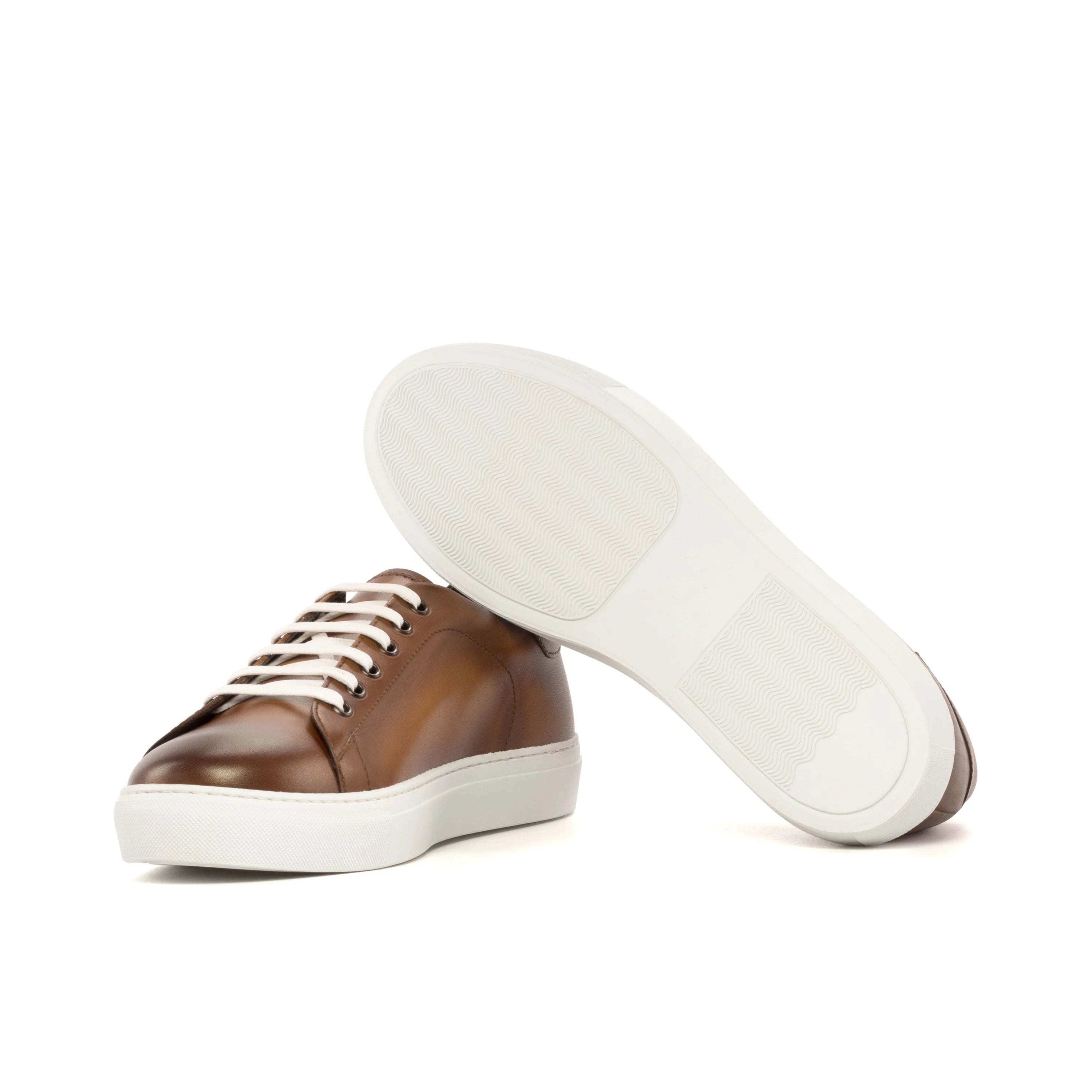 Treasure Trainer Sneaker II in brown calf leather with white cupsole