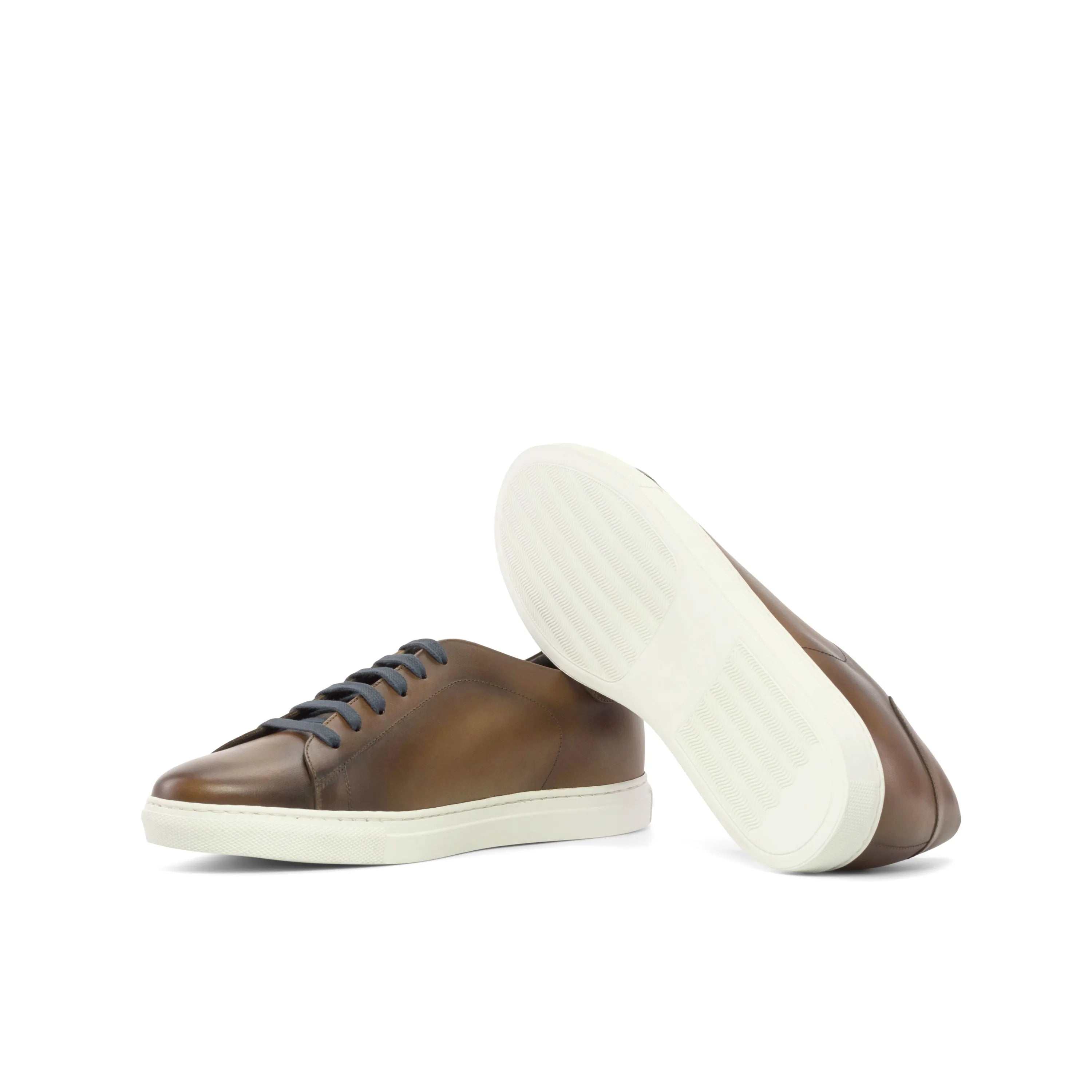 Brown Ugo Trainer Sneaker with white cupsole soles
