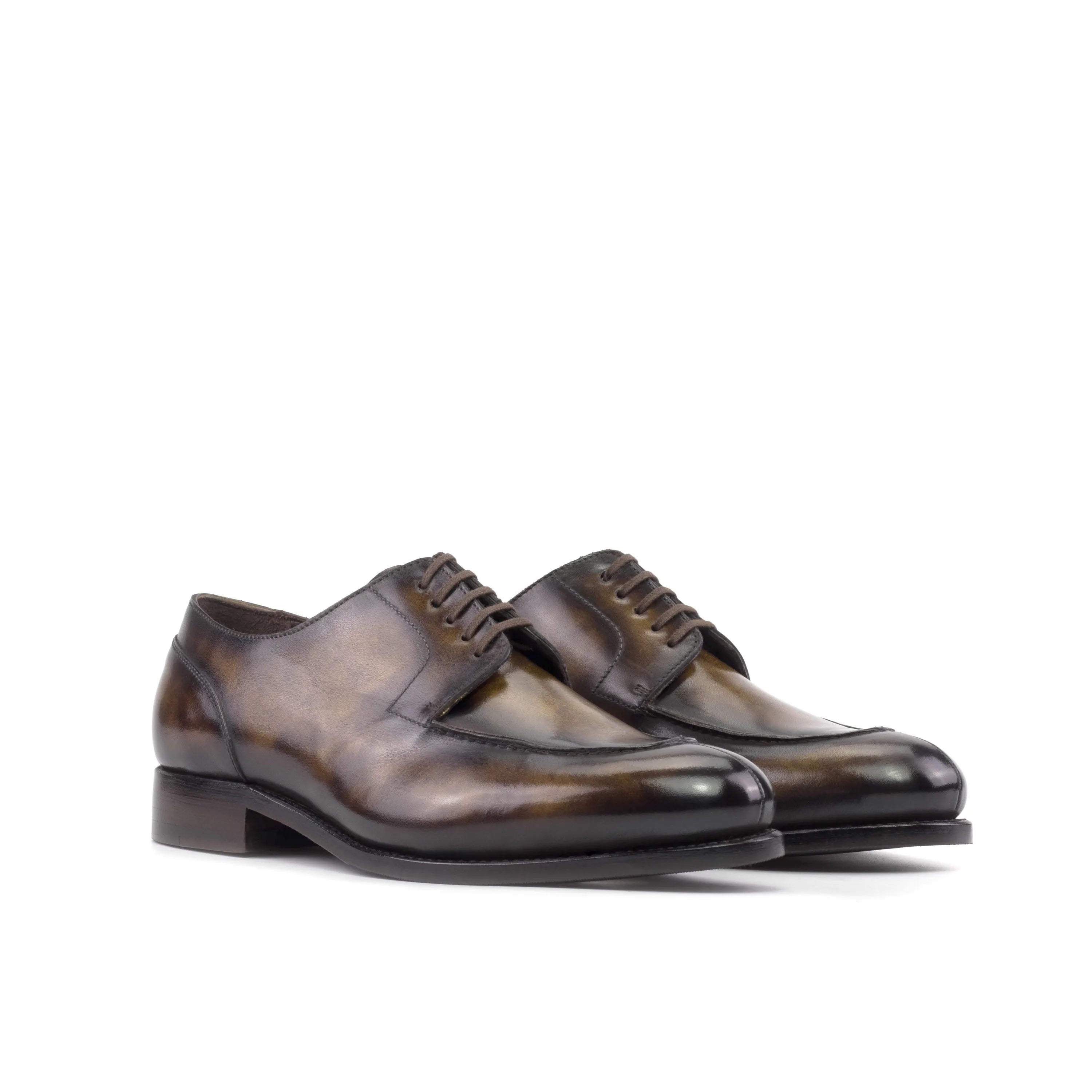 Vincenzo Patina Derby Split Toe leather dress shoes