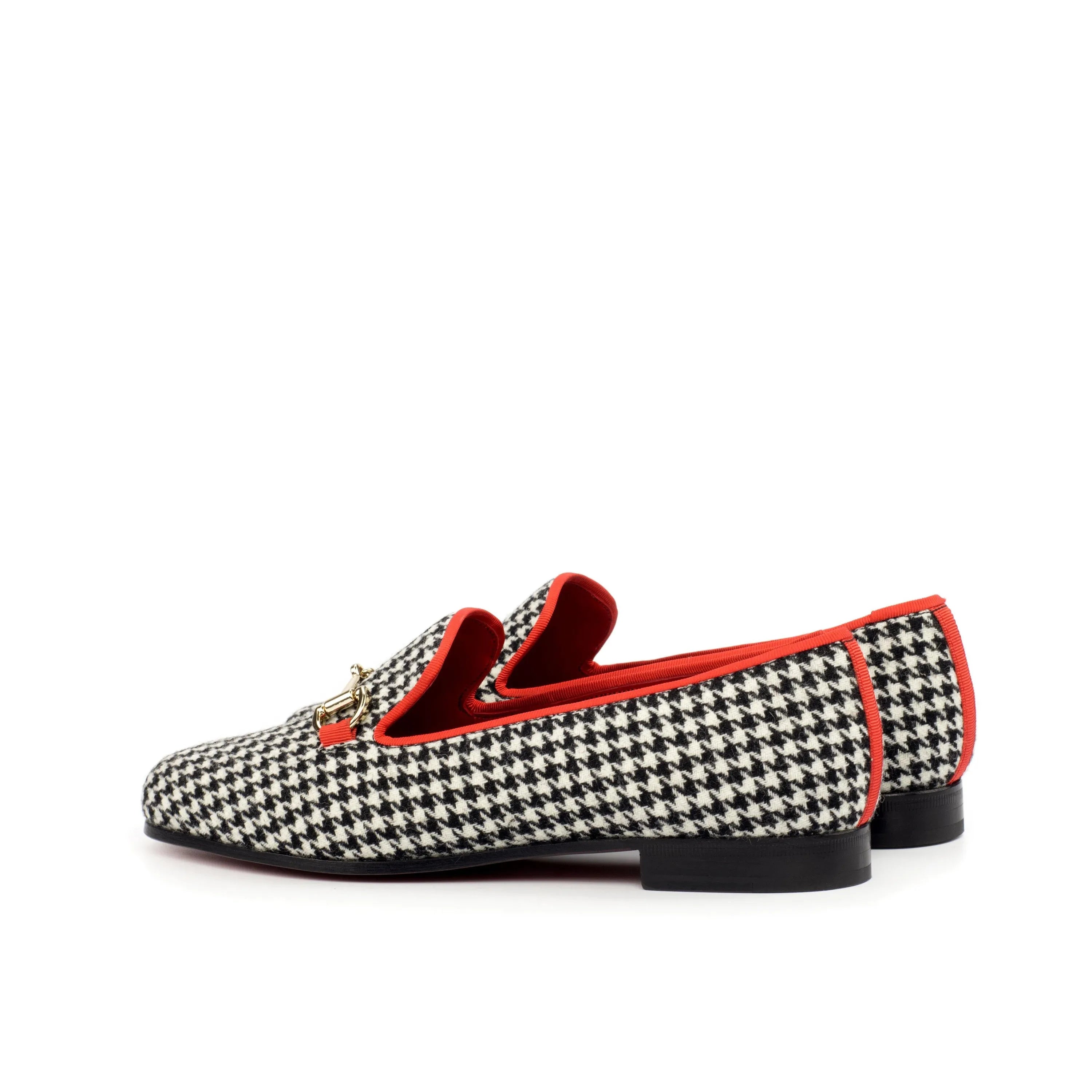 Vogue Audrey Slipper houndstooth loafer with red trim