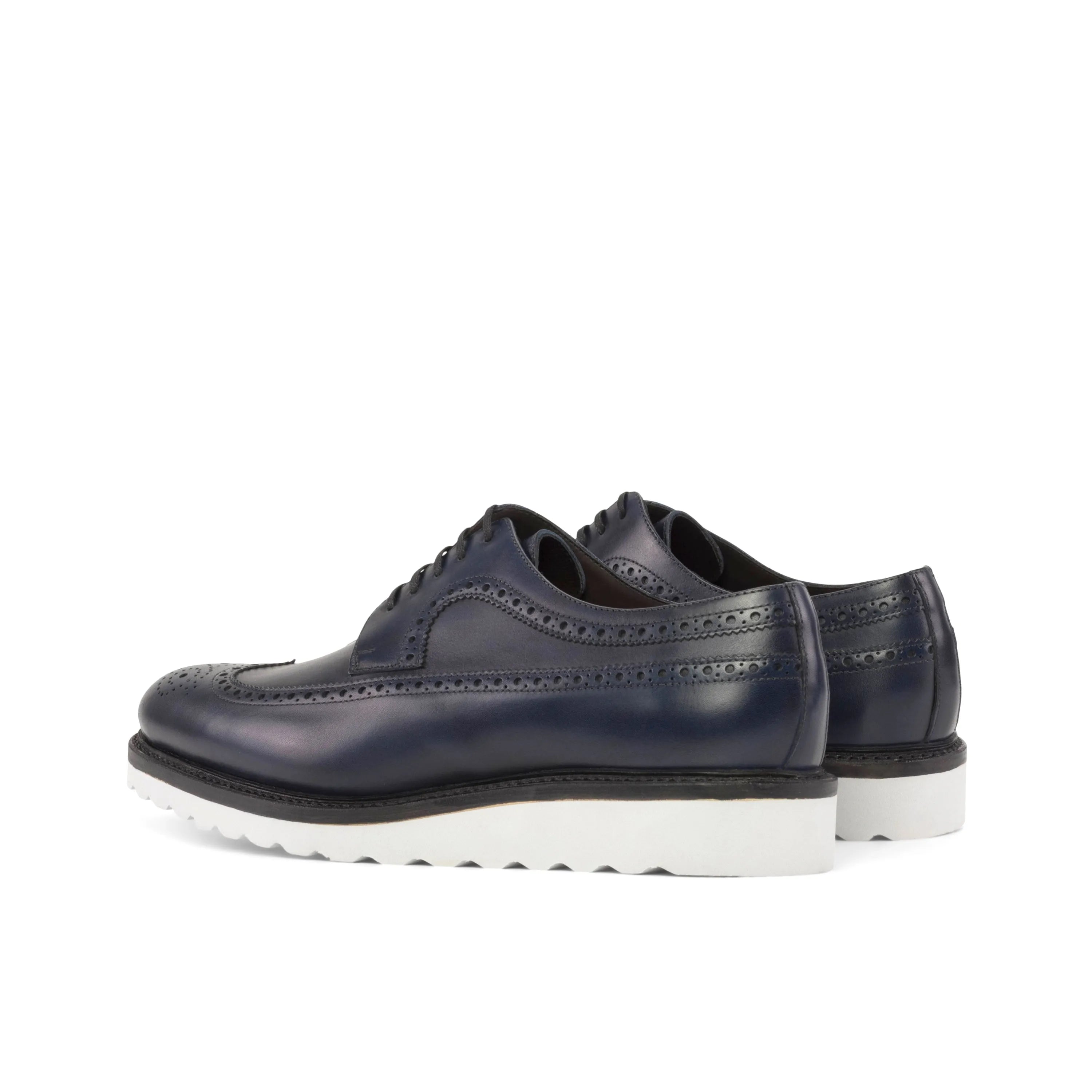 Blue leather Z9 longwing blucher shoes, wingtip blucher style