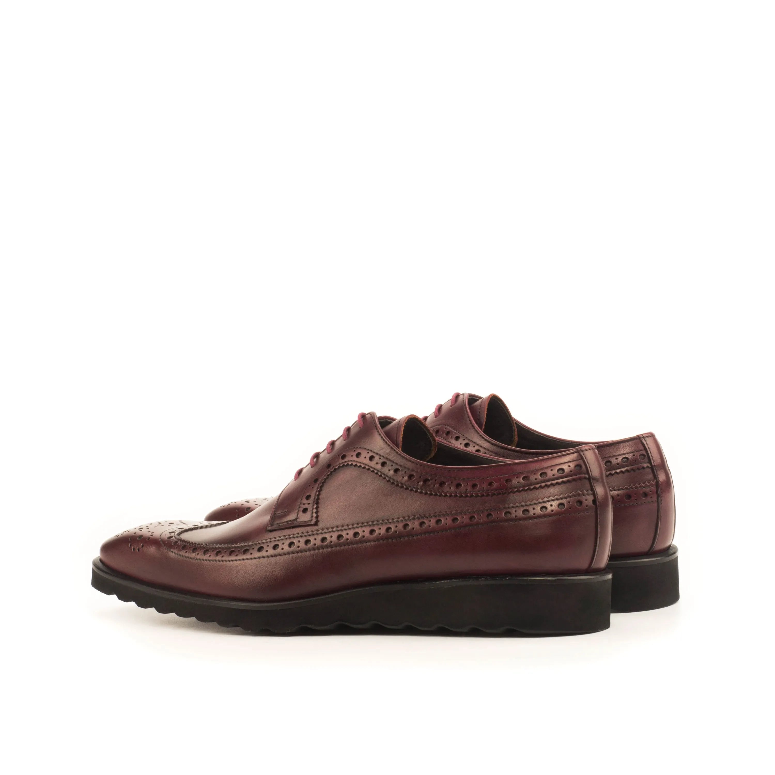 Zonta longwing blucher burgundy leather wingtip dress shoes