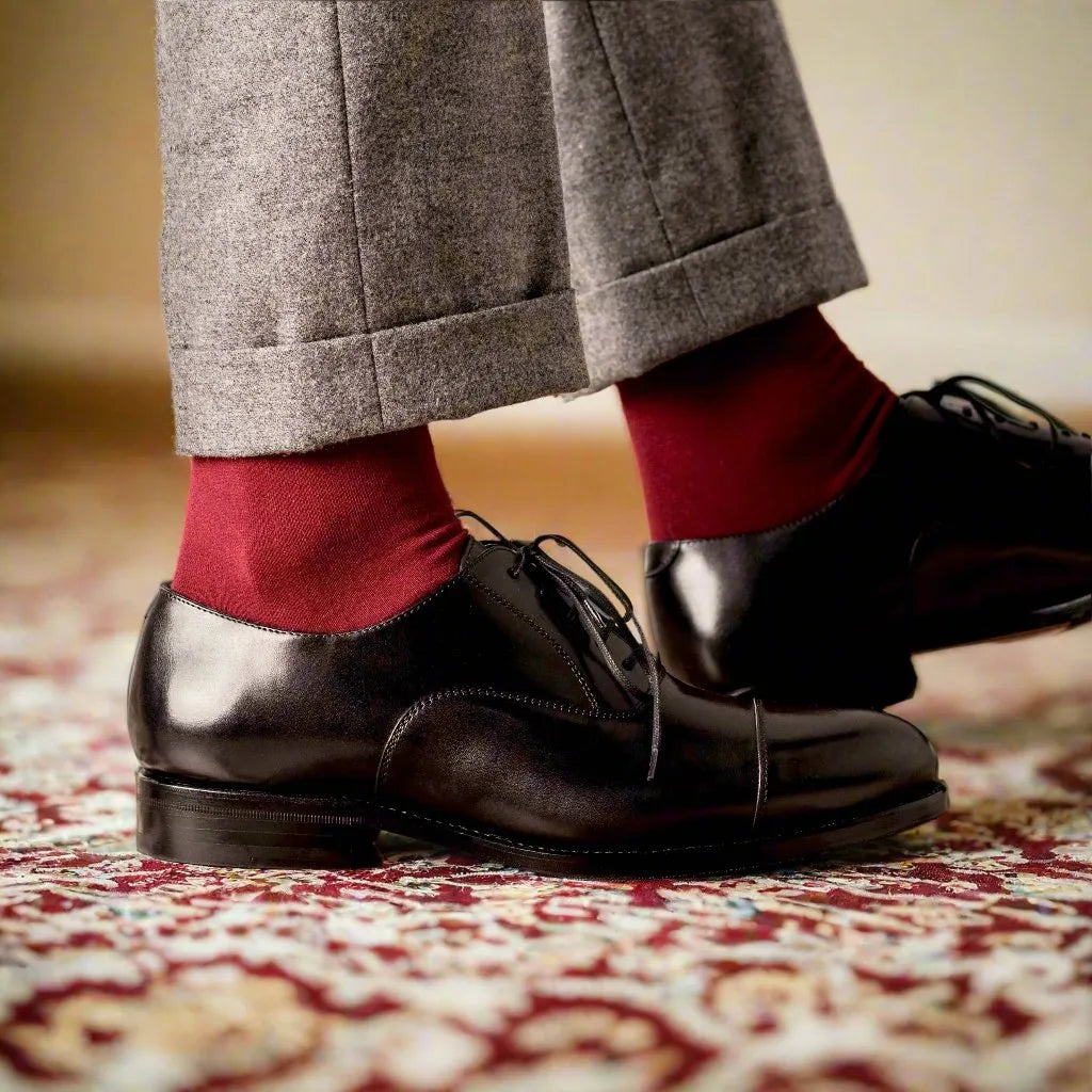 Black 5910 Oxford shoes in luxury hand-painted patina leather