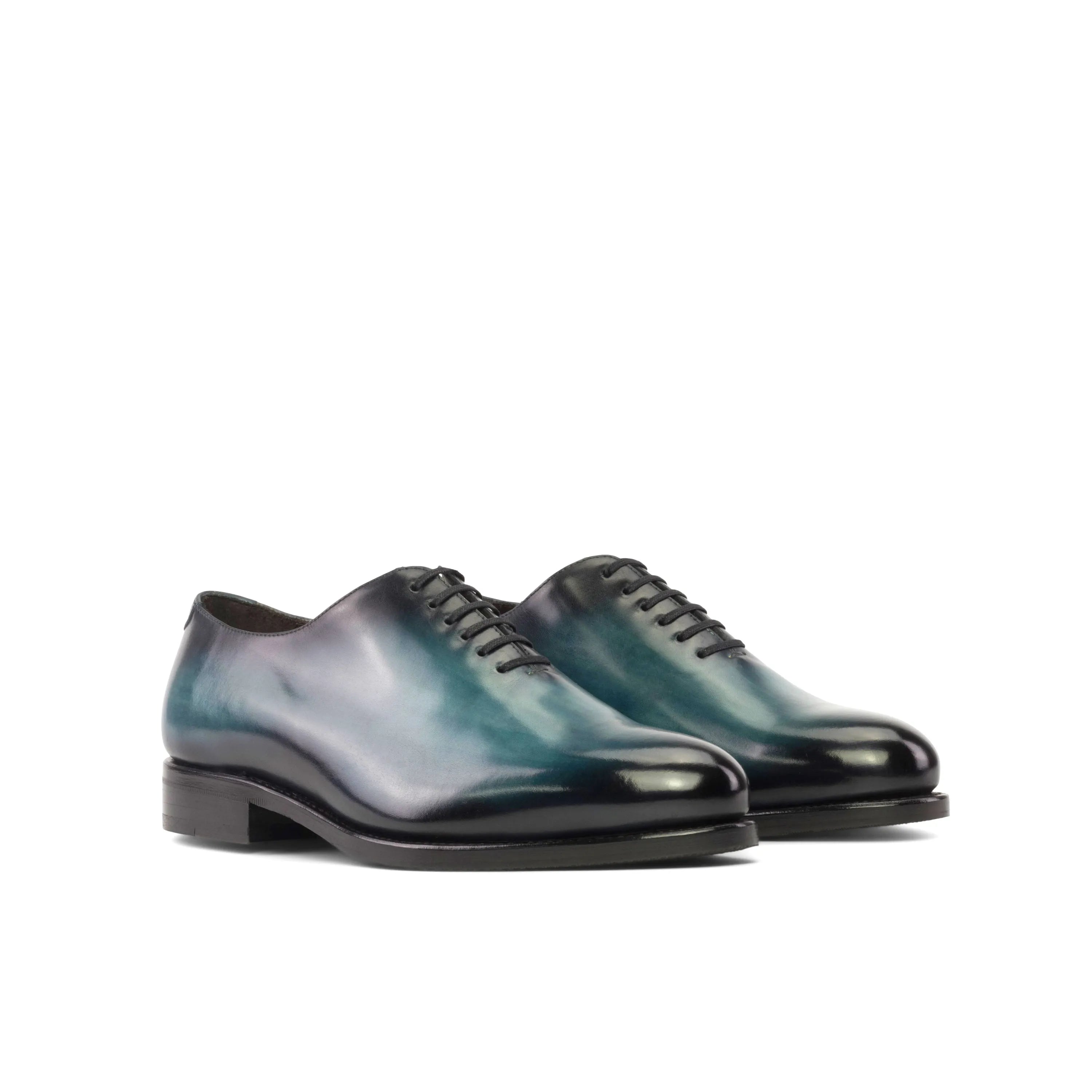 5914 whole cut patina shoes in two-toned leather