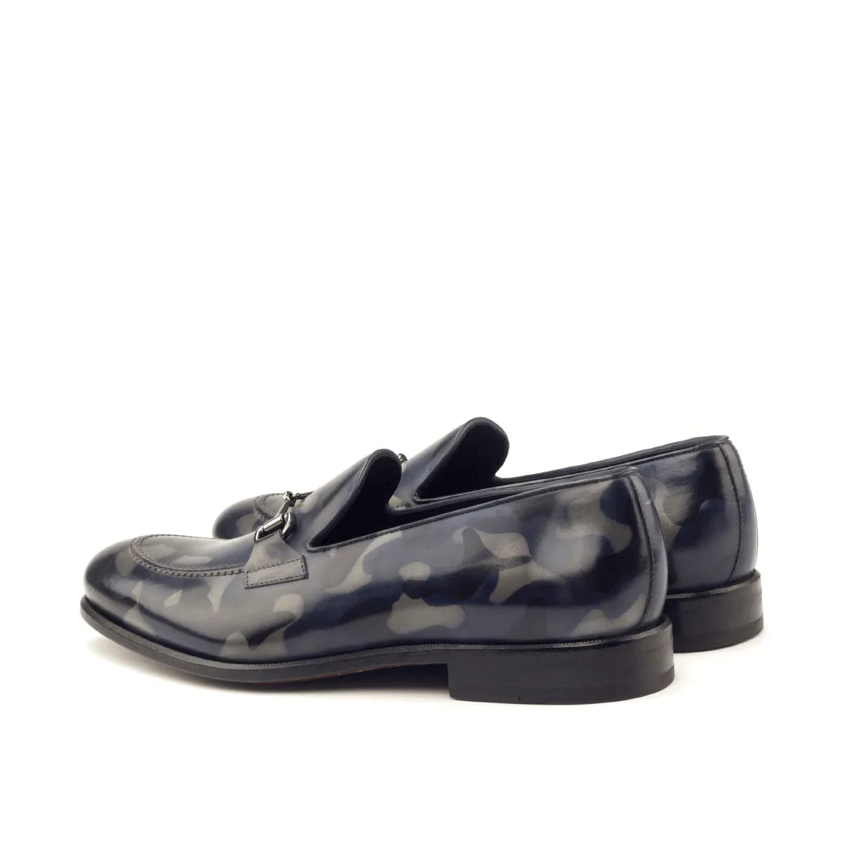 Andrew camo patina loafers in camouflage patterned leather