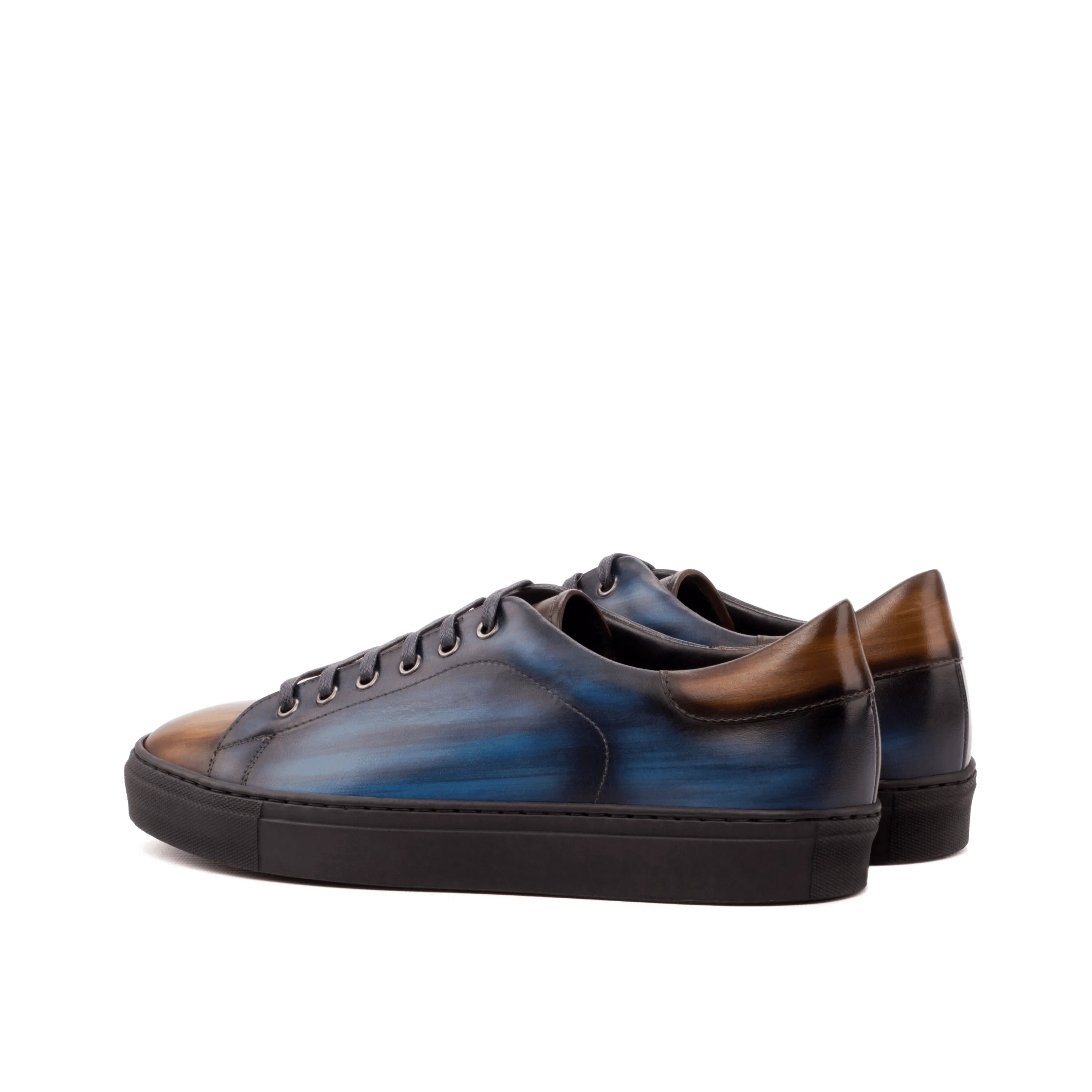Azat trainer patina sneaker II in blue and brown leather