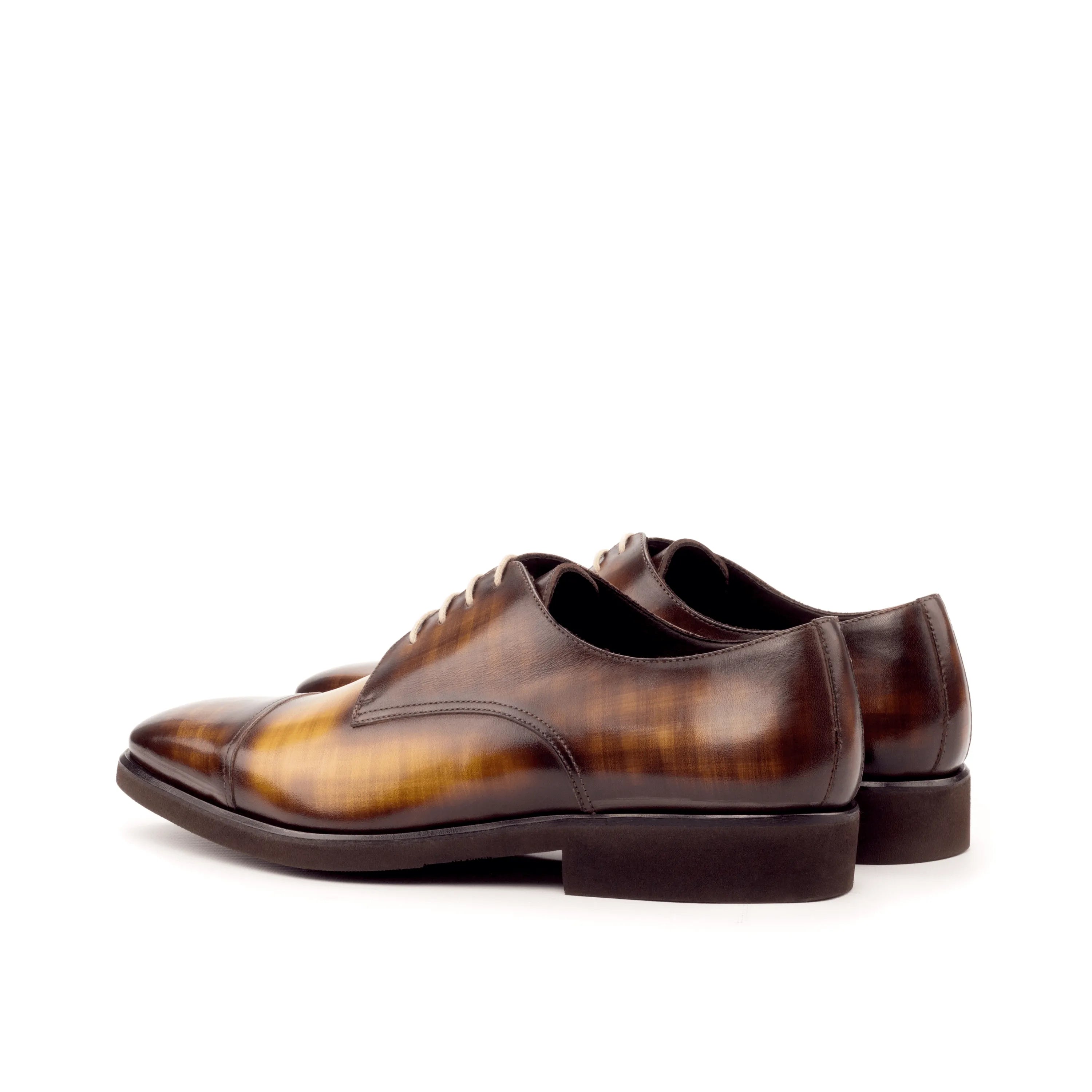 Belem patina derby brown leather dress shoes