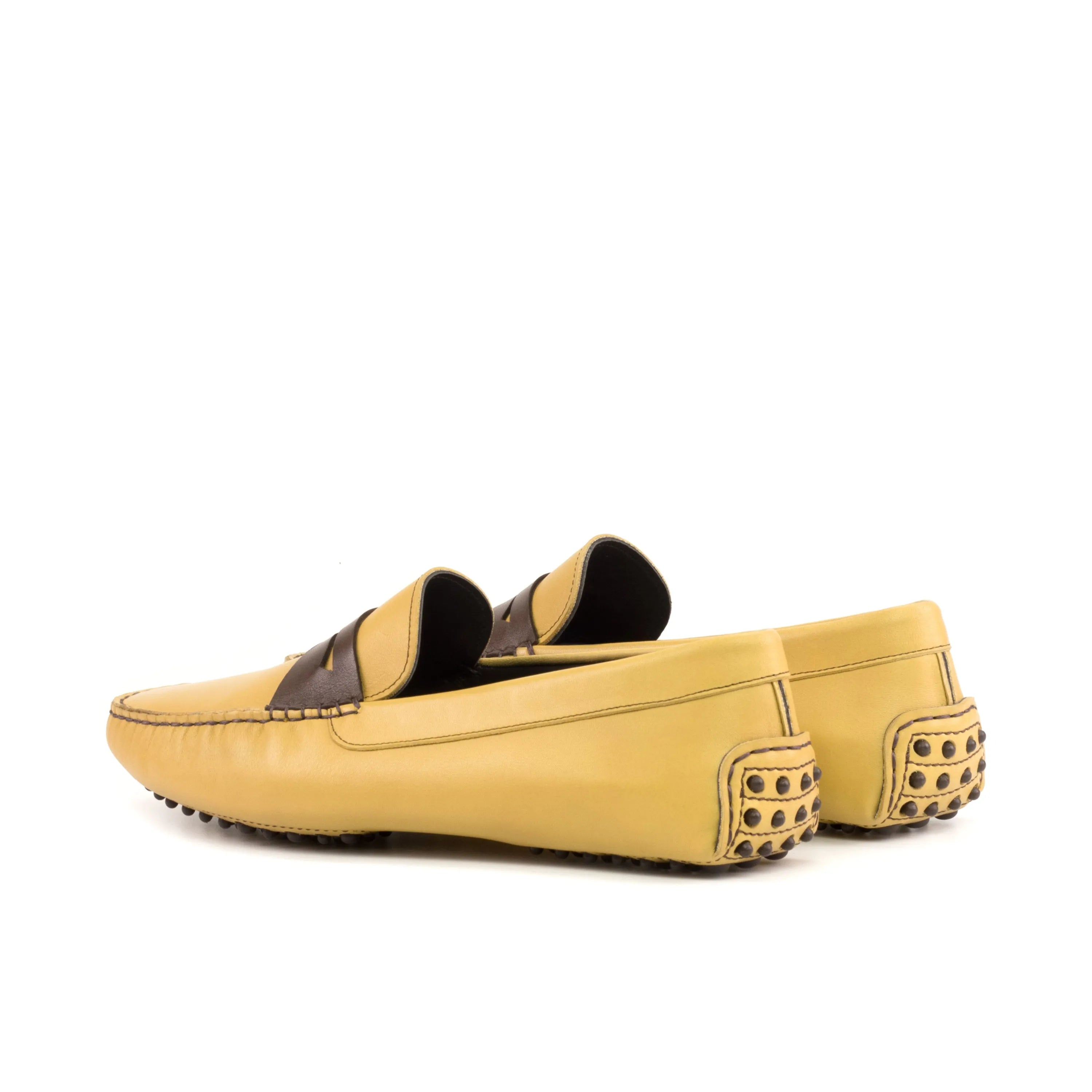 Bellatrix Driver yellow nappa Italian leather loafers