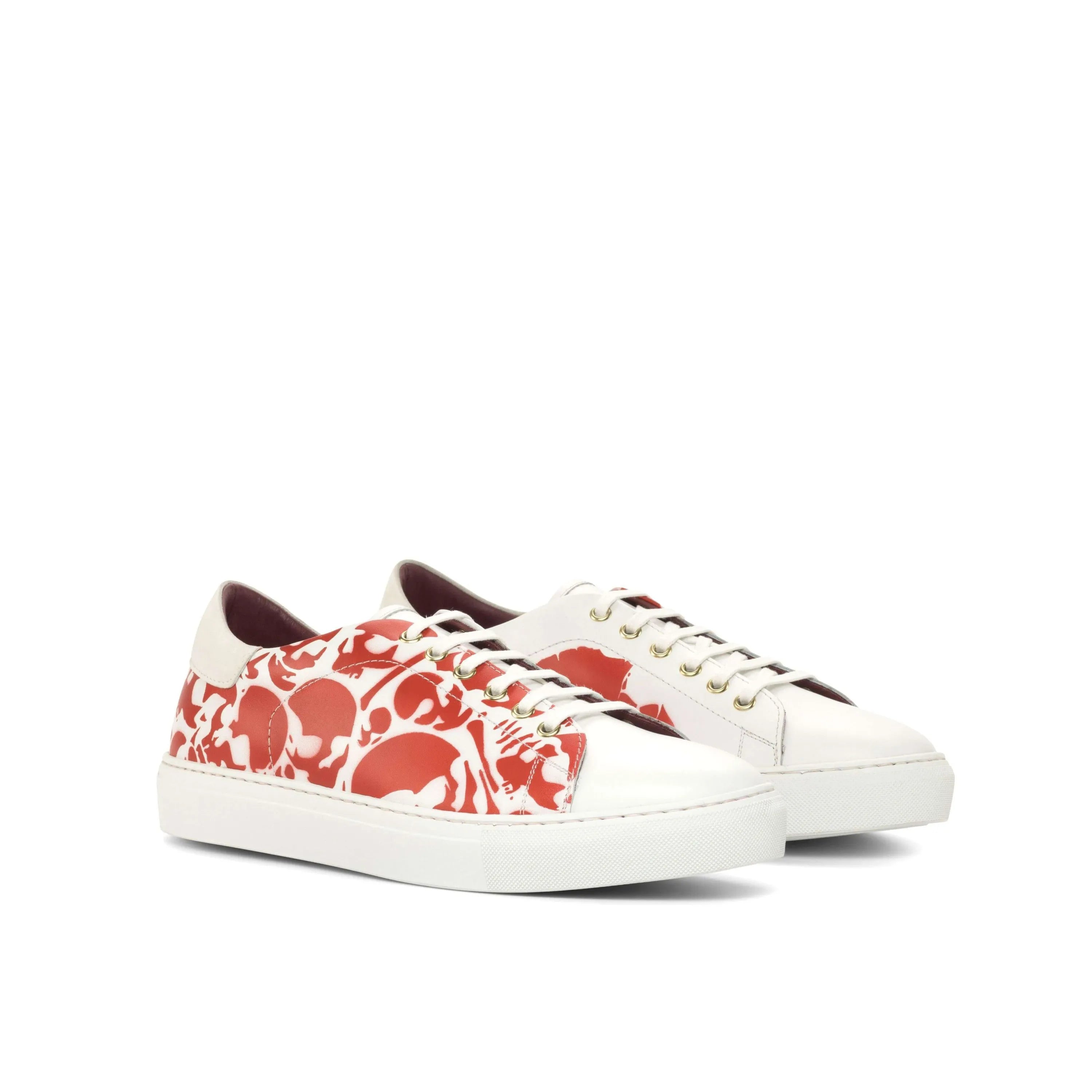 Red and white skull-patterned Blake Trainer Sneaker