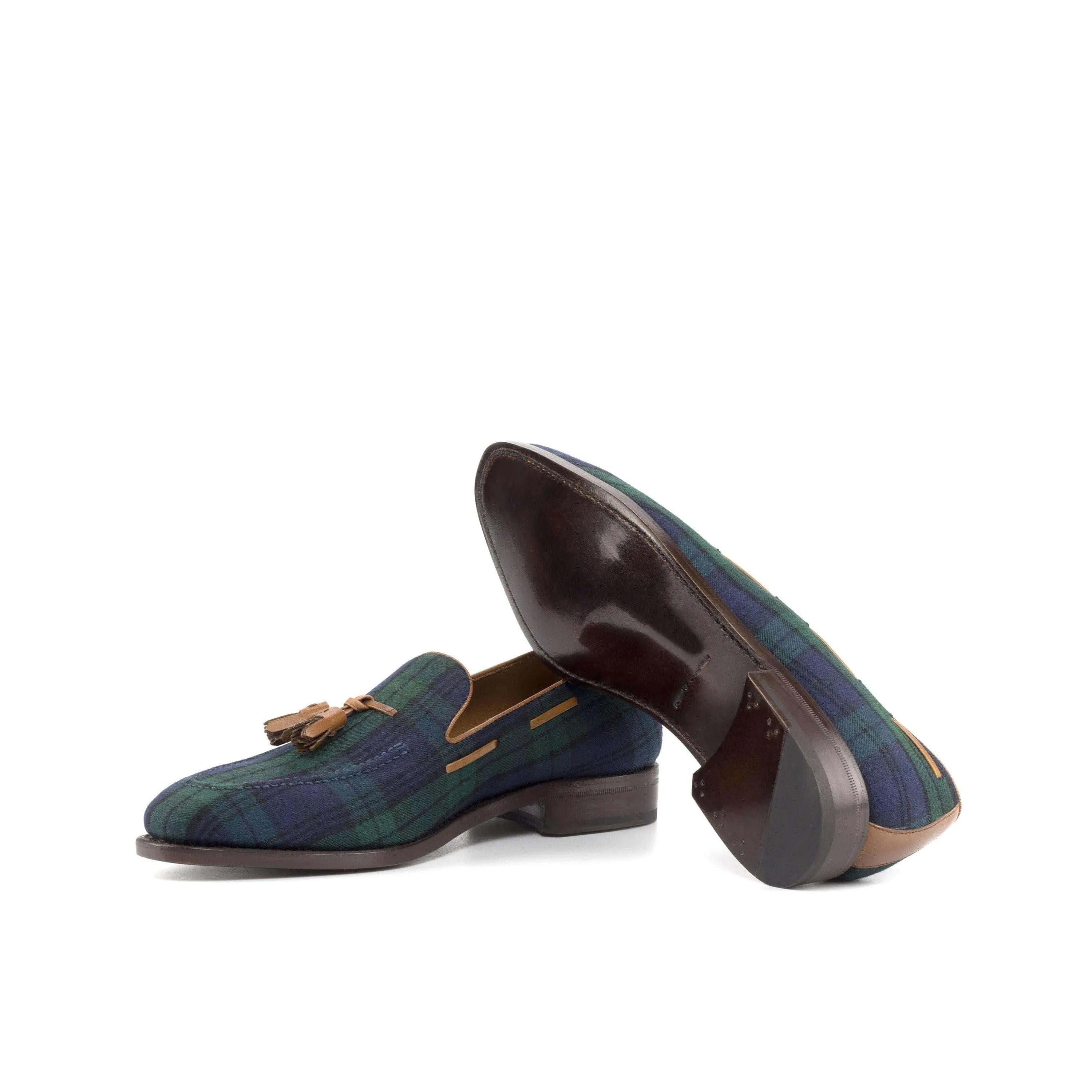Boardwalk loafers II in tartan plaid with chisel toe for men