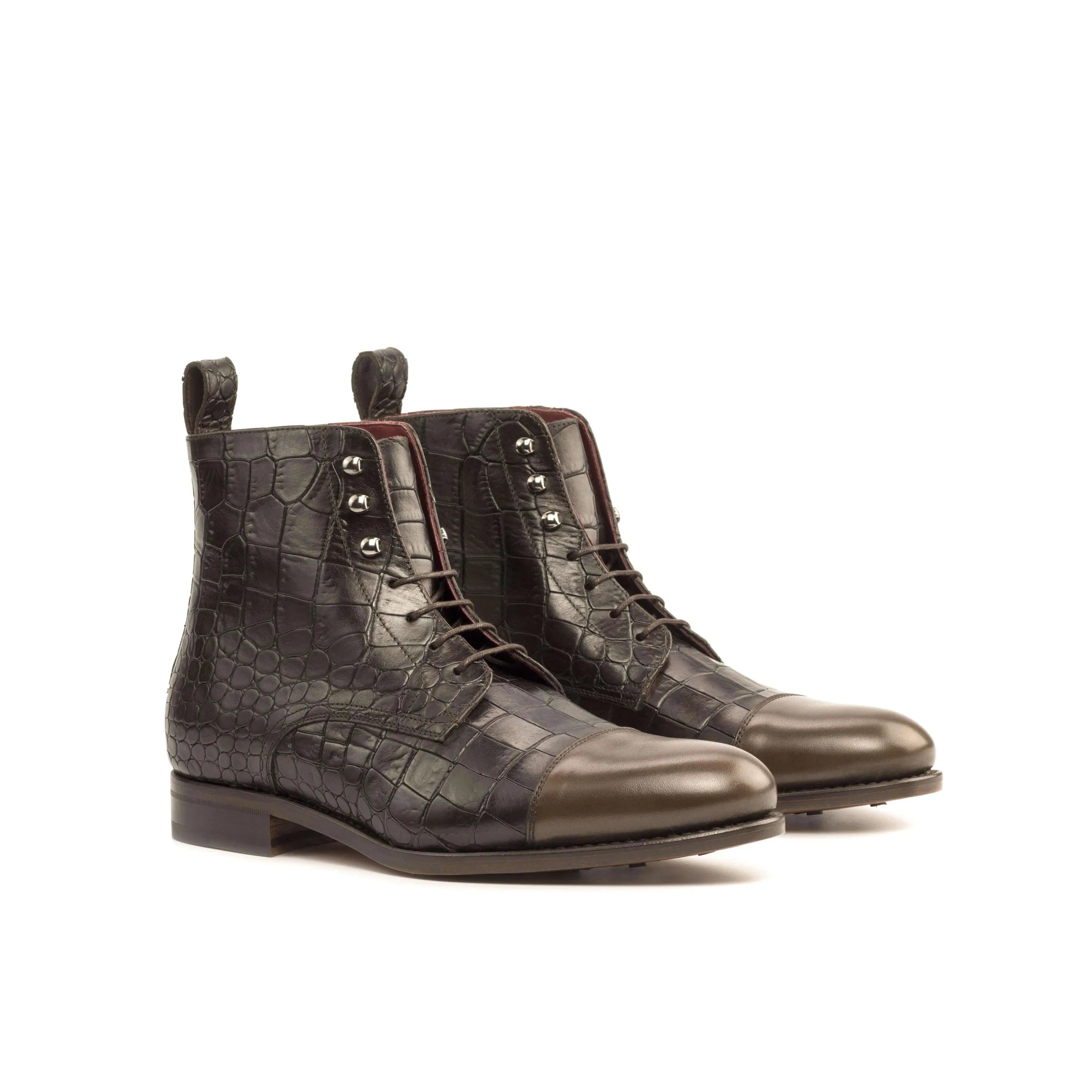 Pair of dark brown painted Bobies Jumper Boots