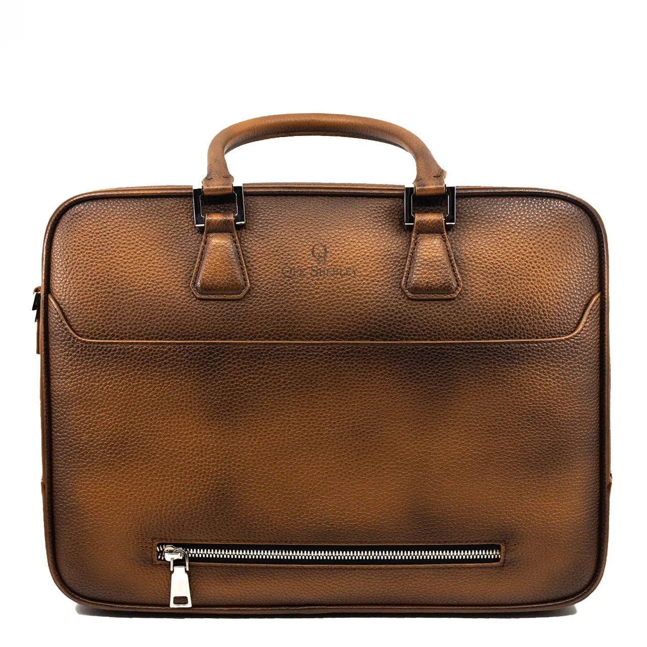 Back of Elandro Satchel Briefcase in Italian full-grain leather with coded lock