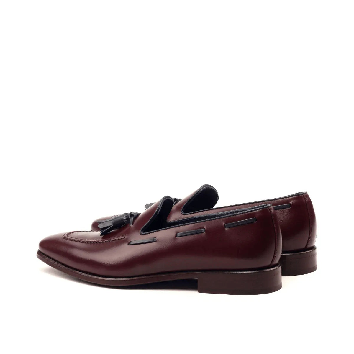 Burgundy box calf Broadway loafers for men, back view