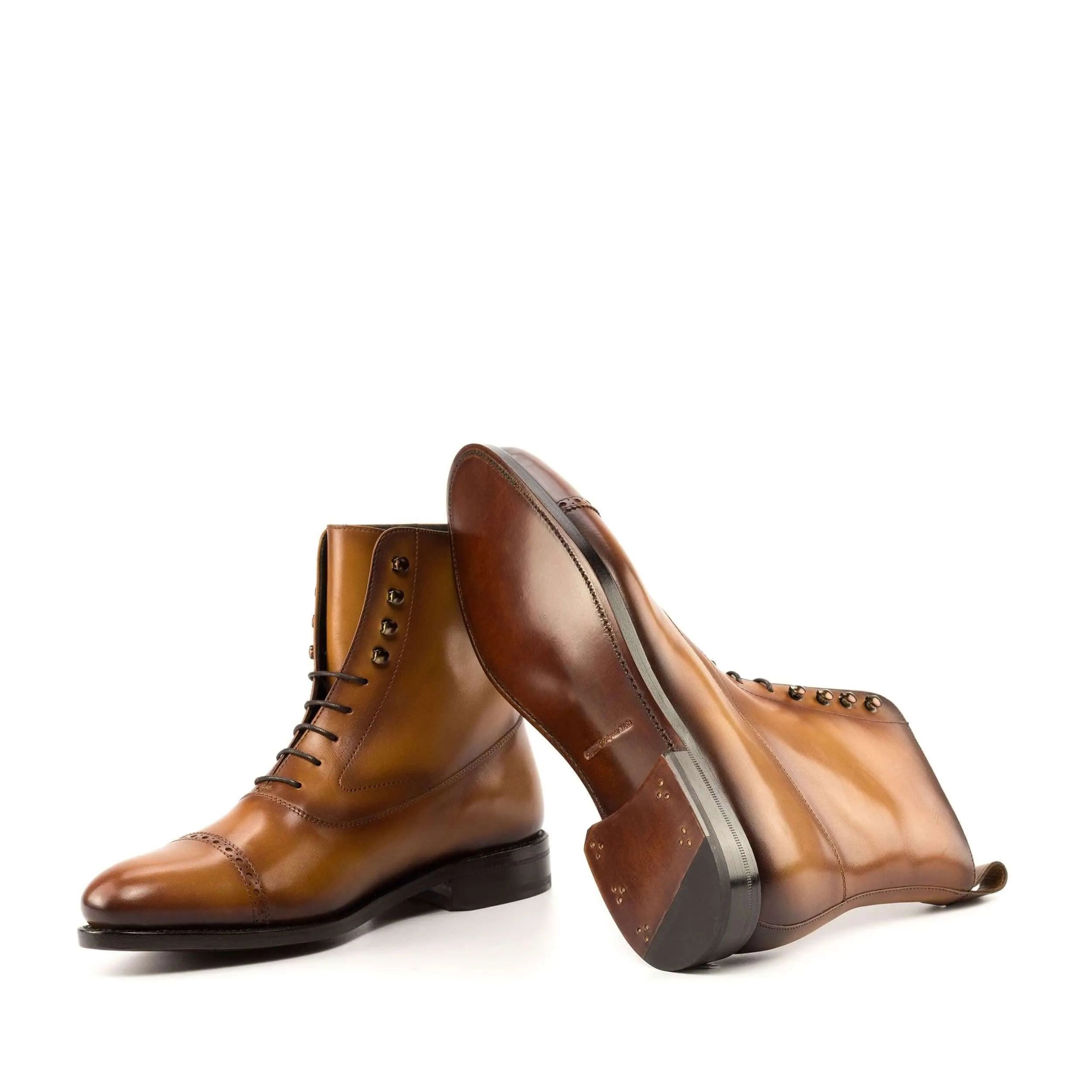 Cainon Balmoral boots in brown leather lace-up style