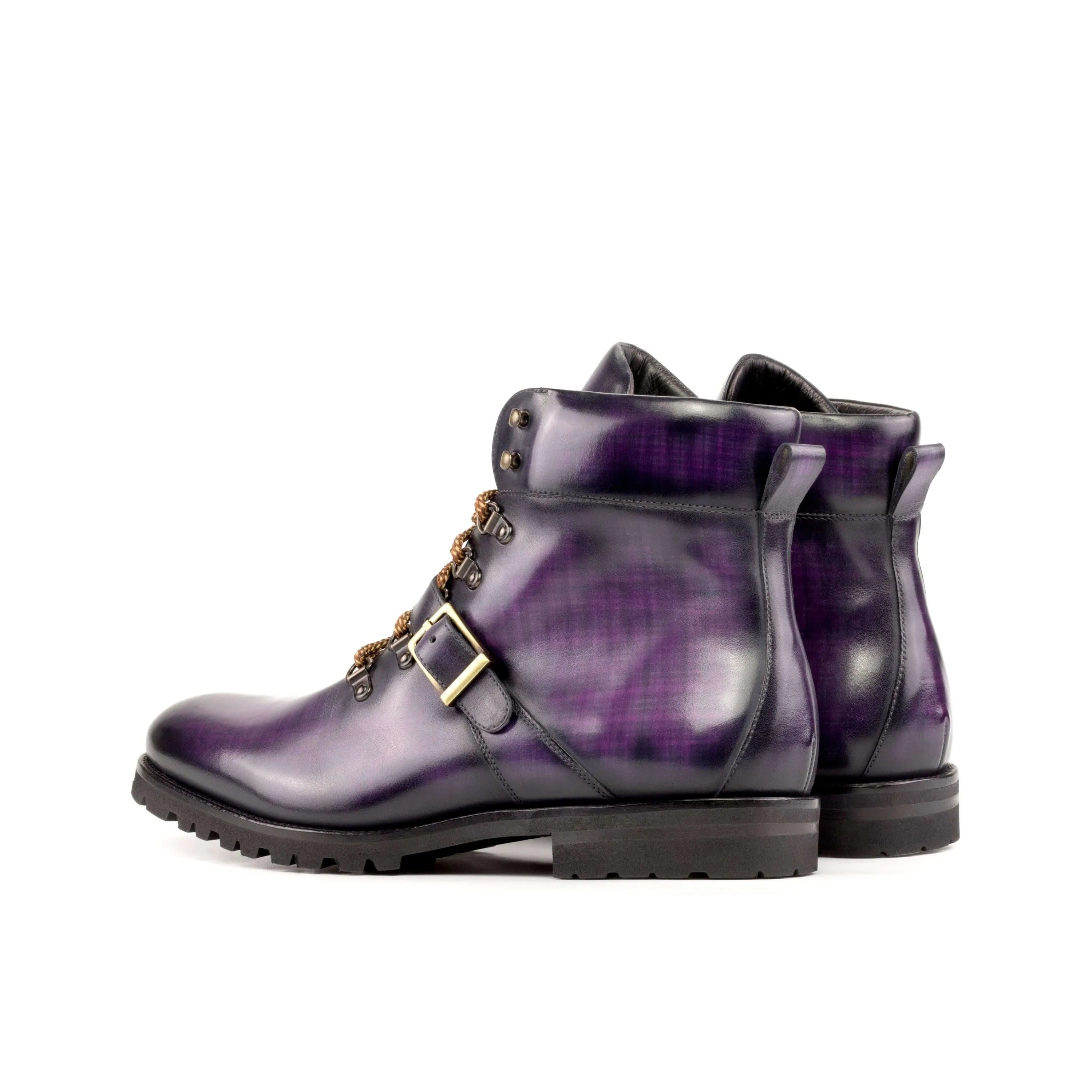 Purple leather ankle Cayman Patina hiking boots