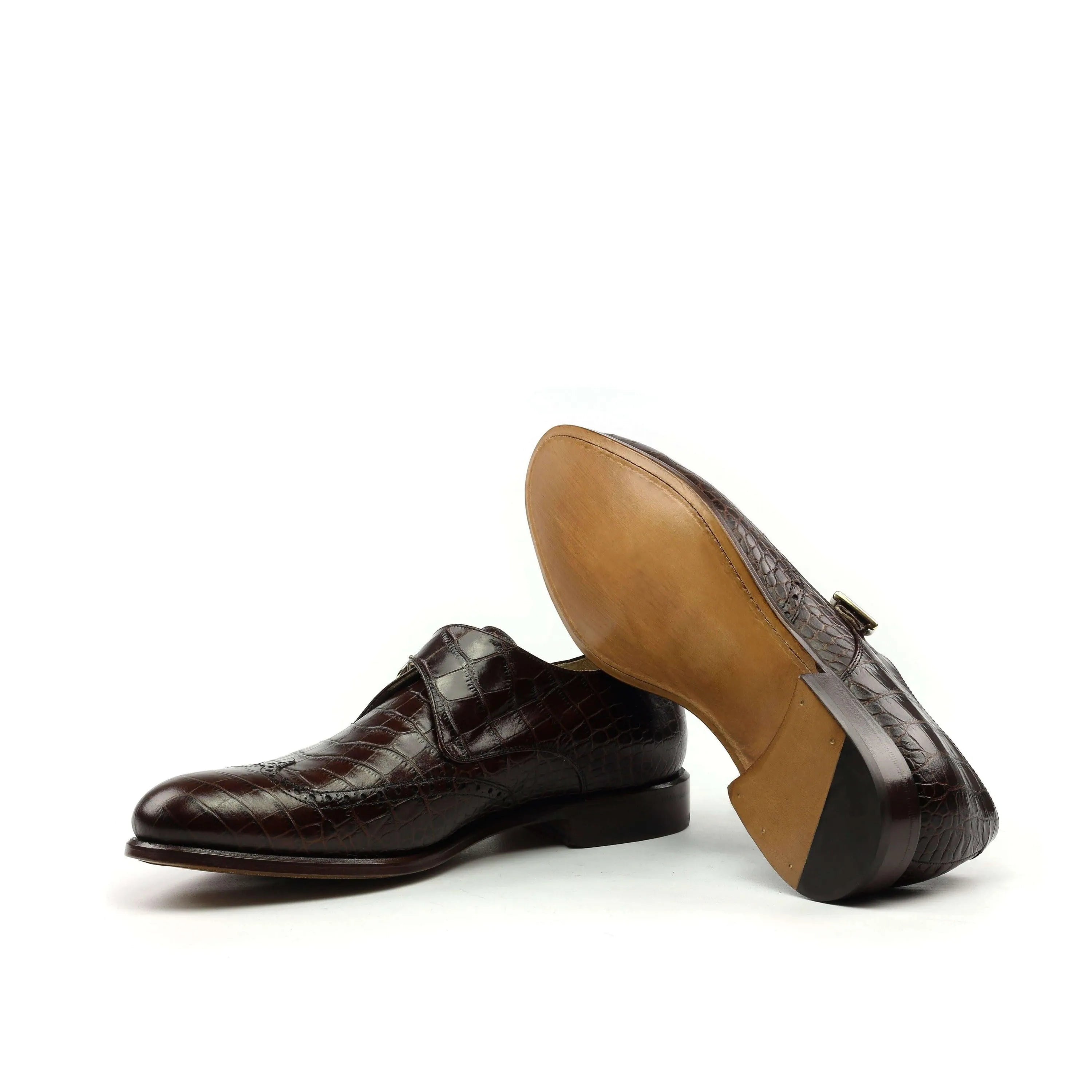 Ceaser single monk II brown leather pair back view