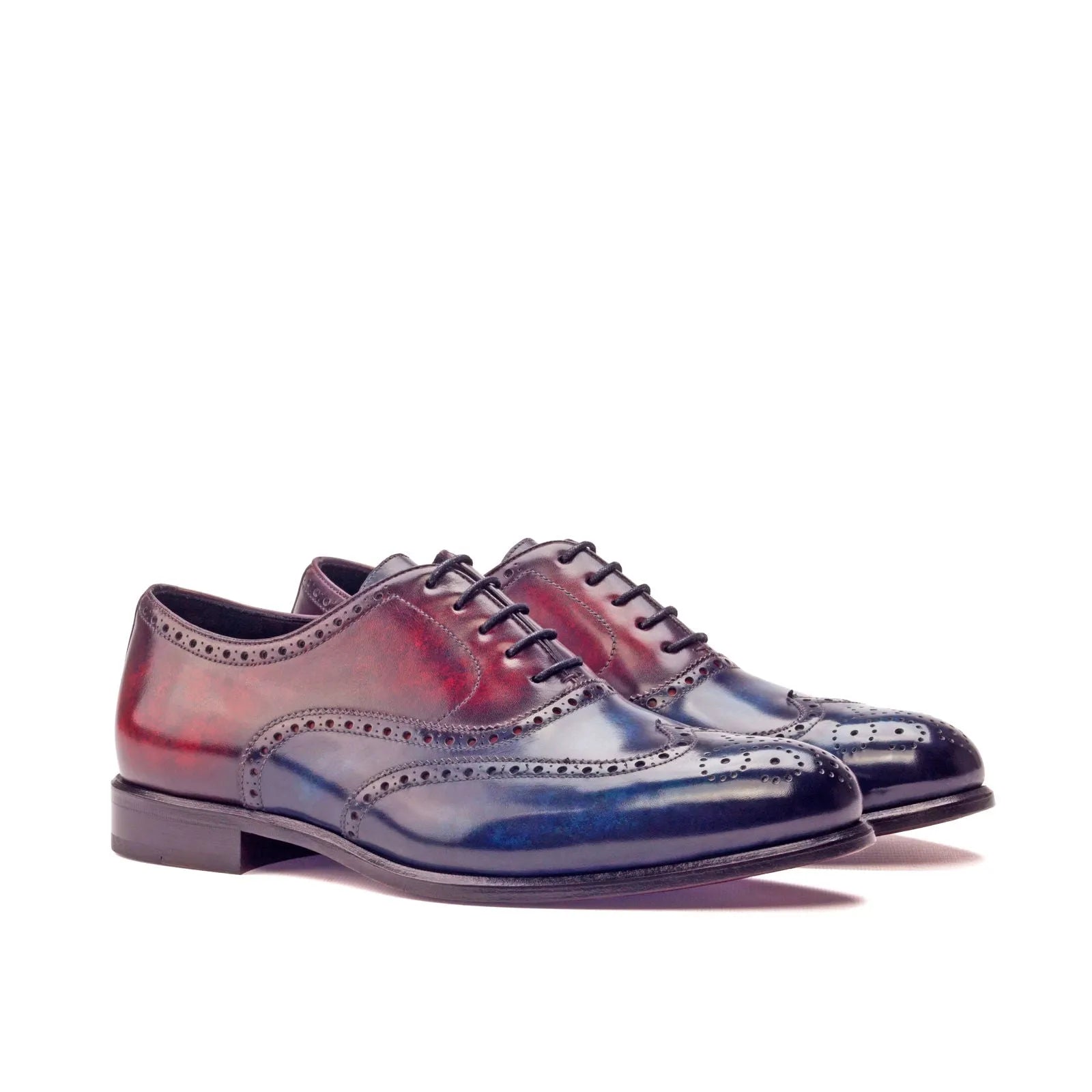 Celestial patina longwing blucher two-toned leather wingtip shoes