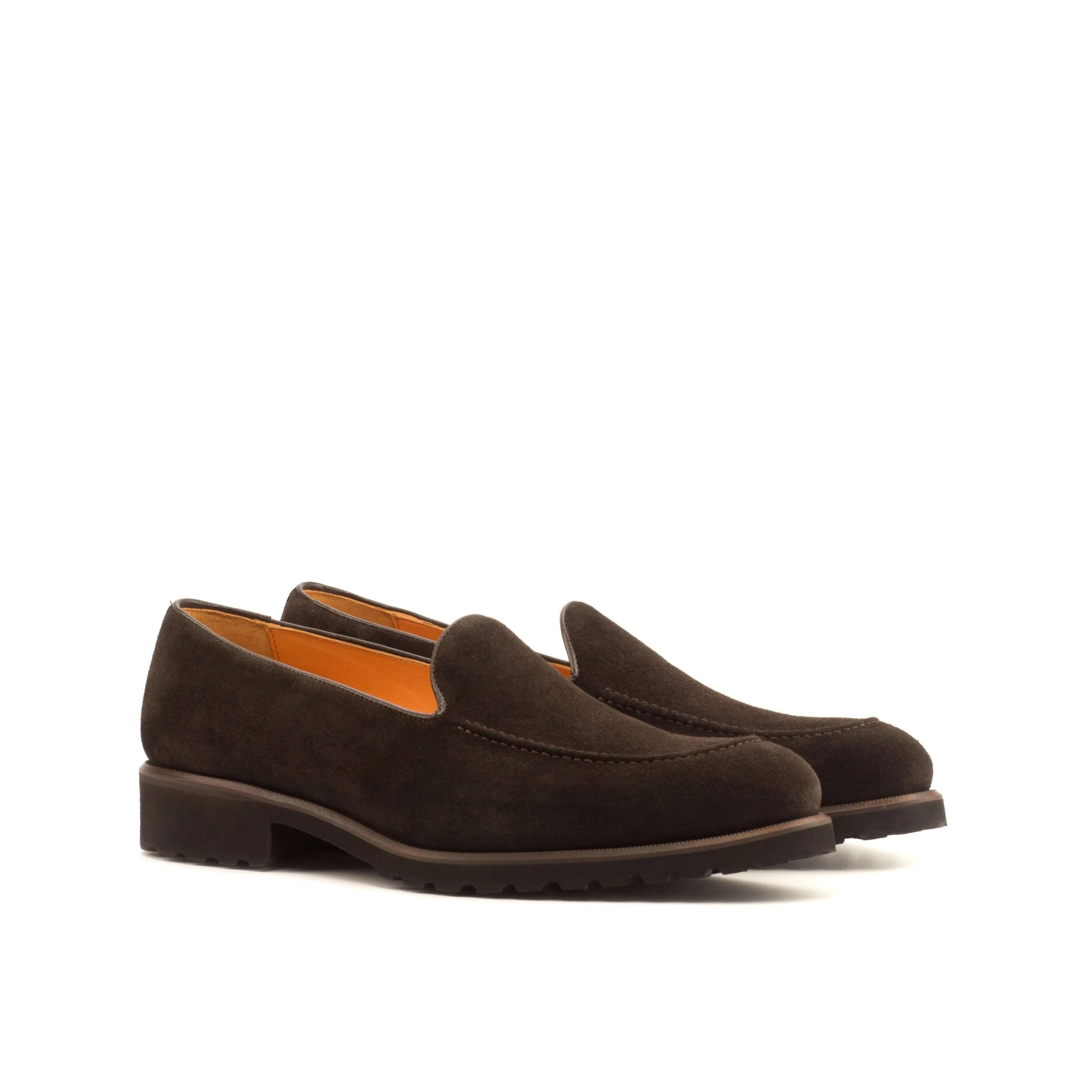 Dark brown Chahta loafers, luxury bespoke shoes for men