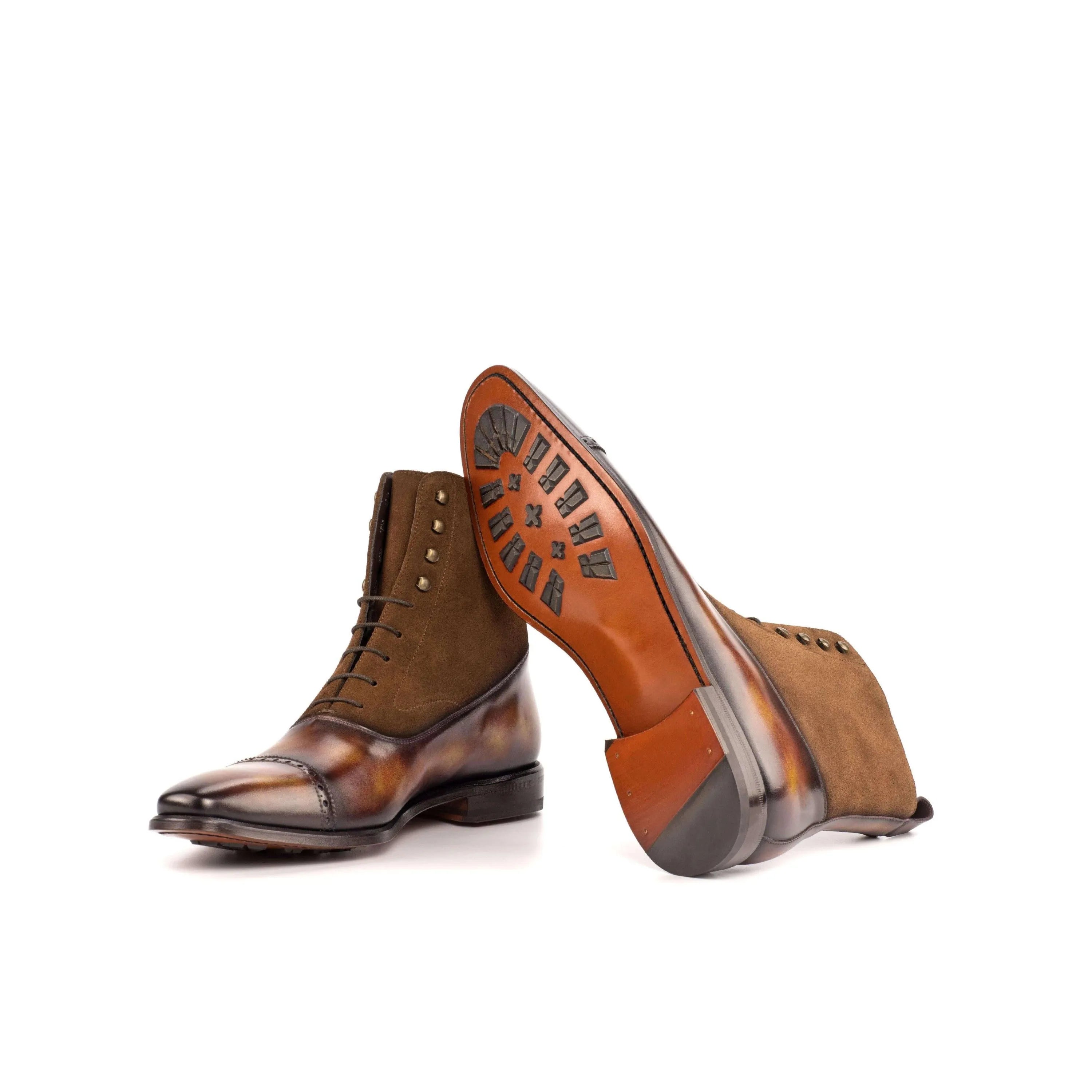 Chavez Patina Balmoral boots in brown leather lace-up design