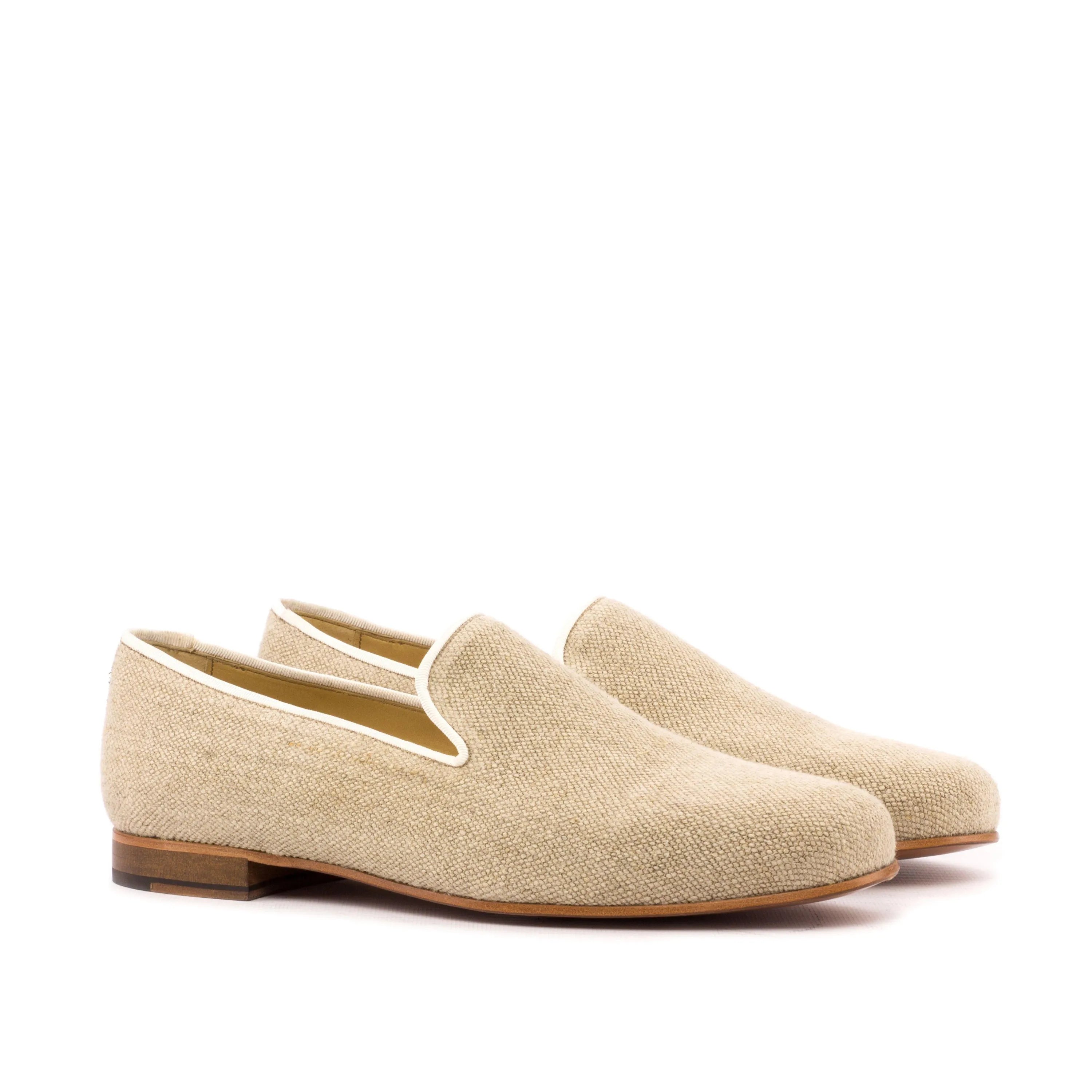 Dahab Wellington Slipon beige linen loafers