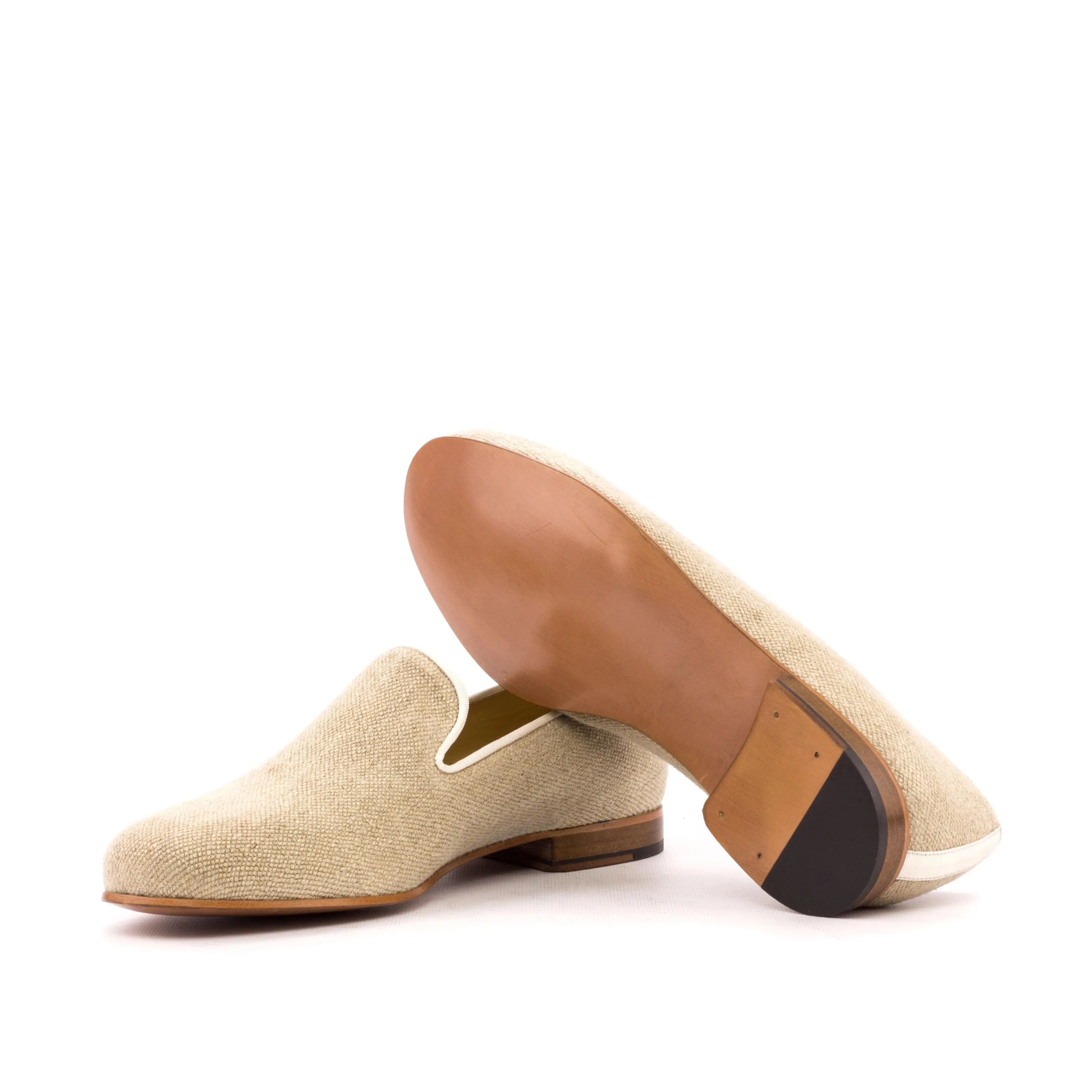 Dahab Wellington Slipon beige woven loafers