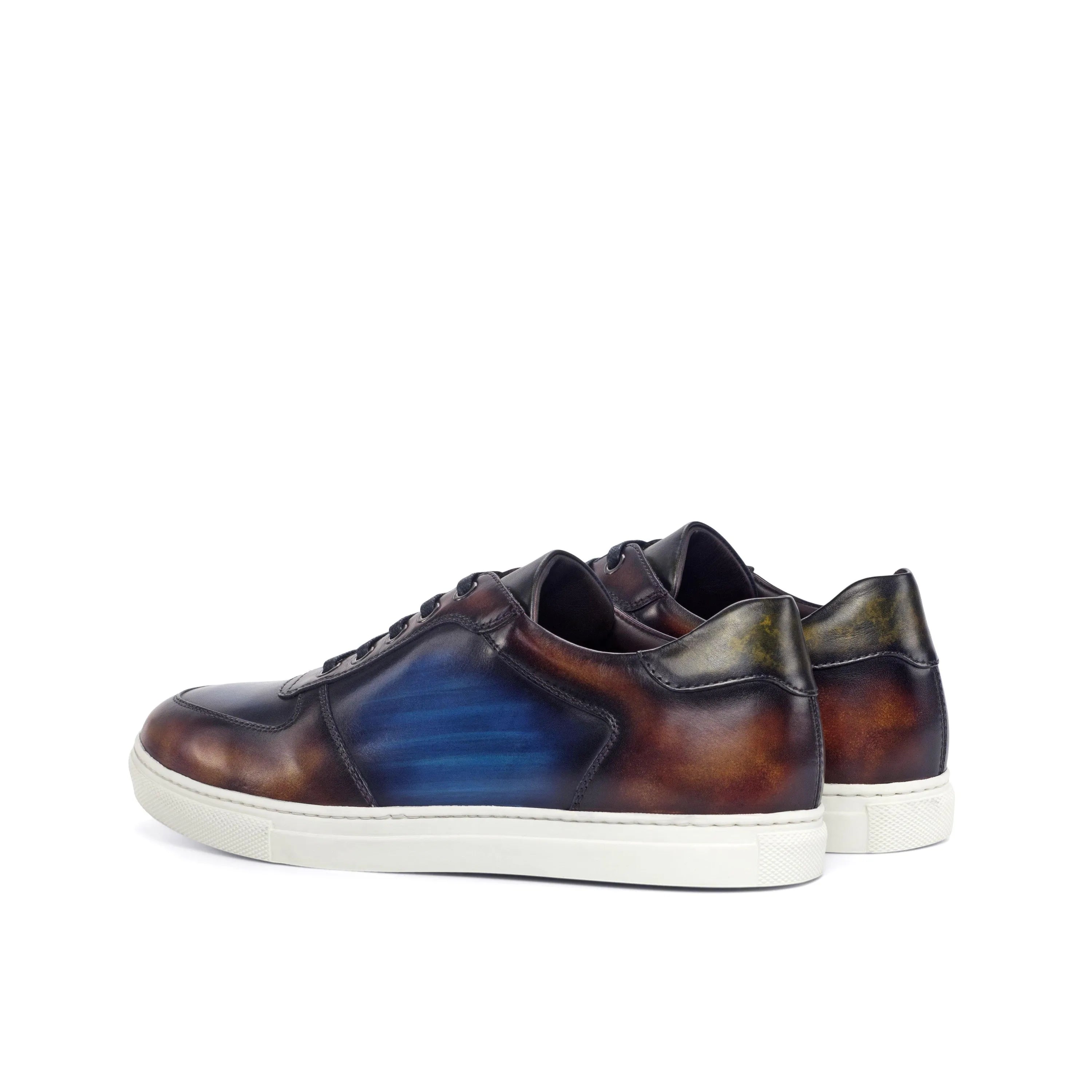 Deen Patina low top leather sneakers with crust patina