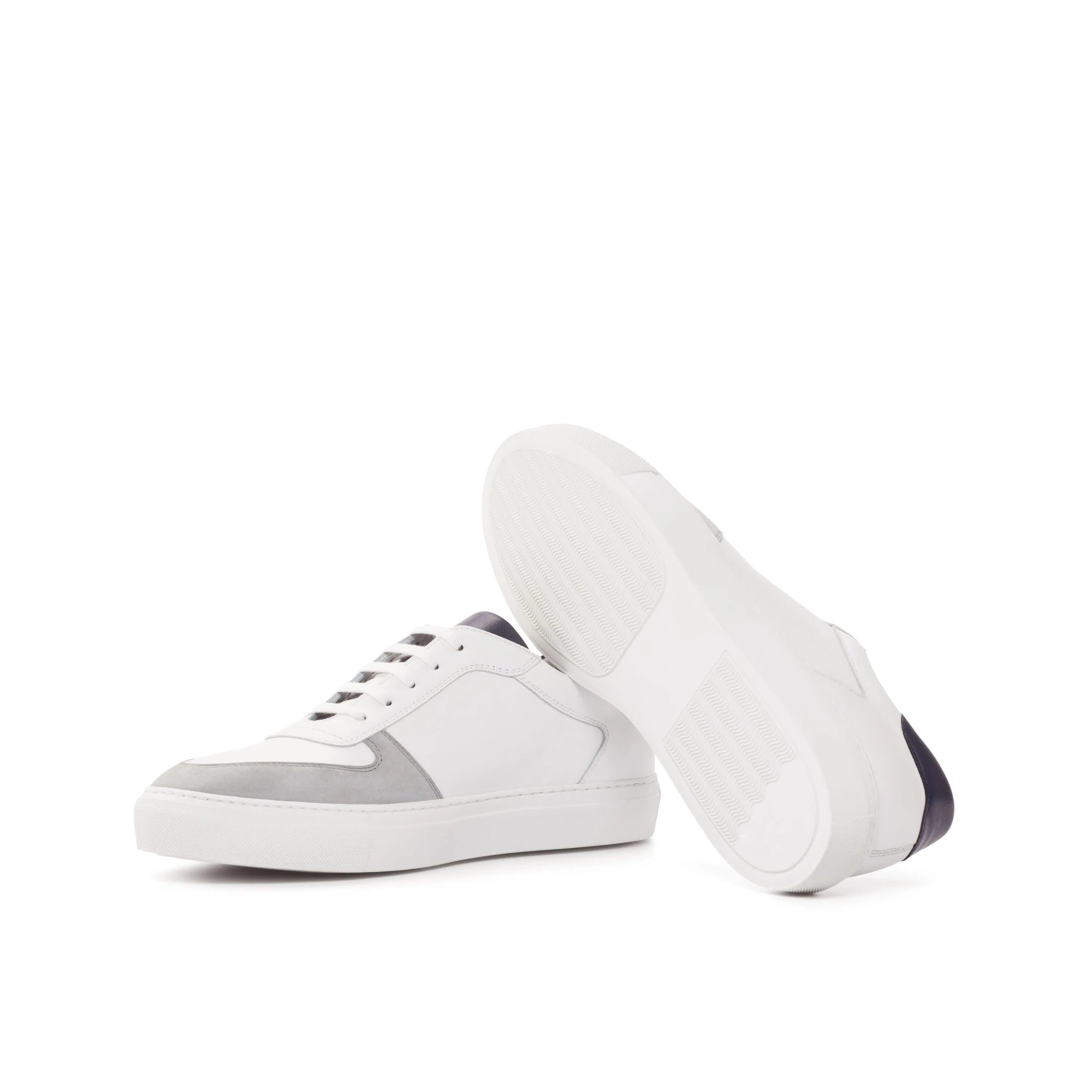 DW15 Low Top Sneaker II in white and gray box calf leather