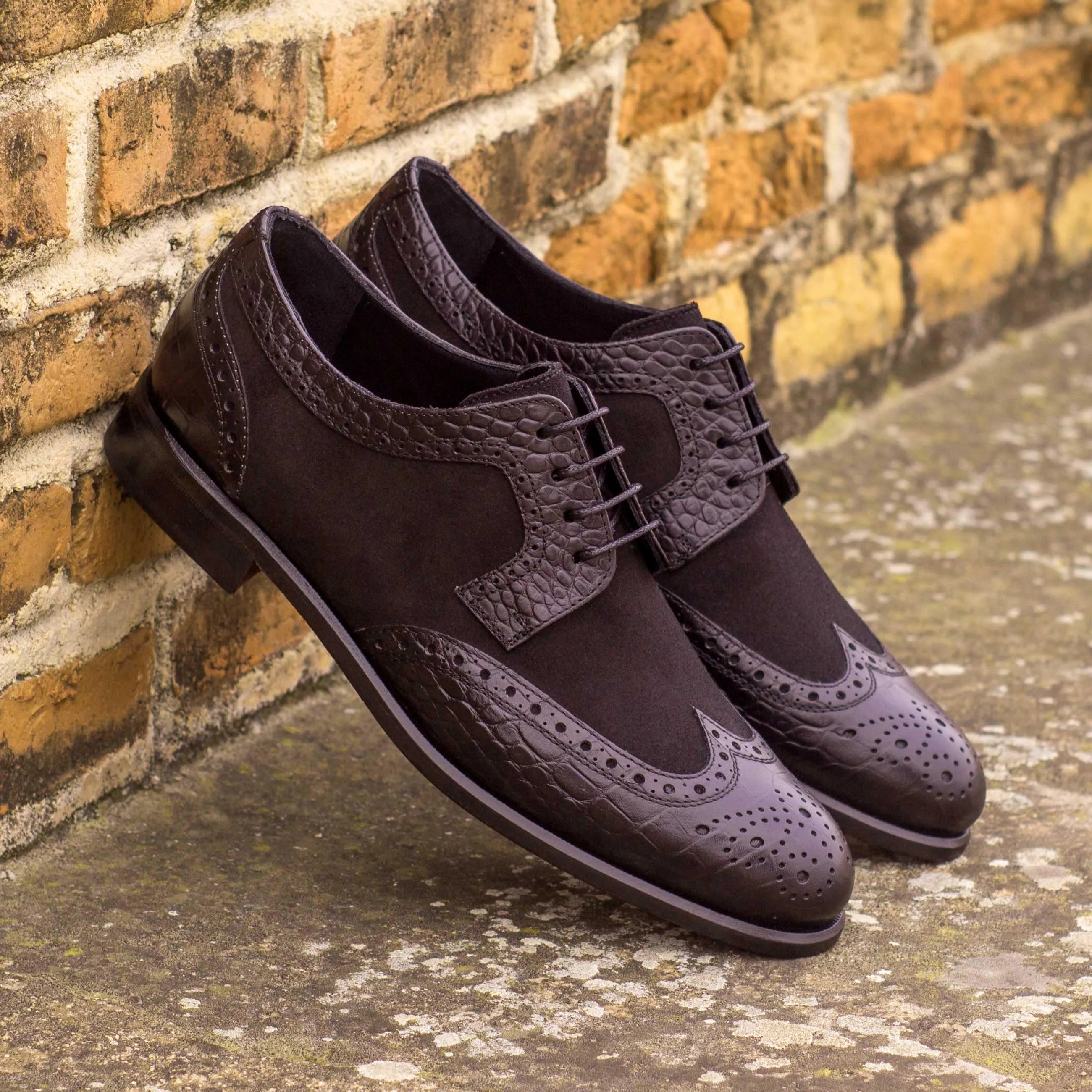 Ema Womens Derby Wingtip II brown leather suede shoes