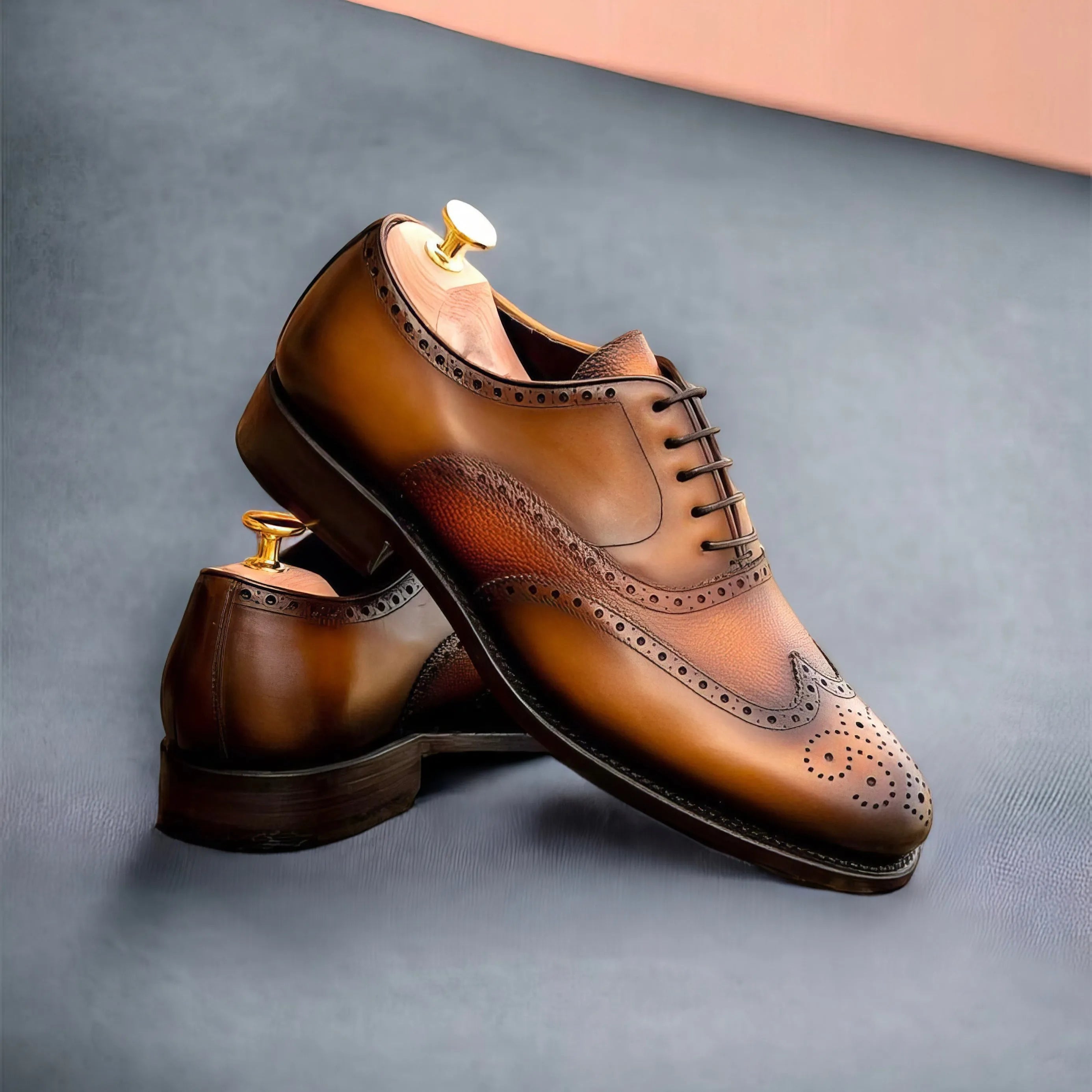 Fardos Full Brogue Shoes II brown leather wingtip blucher shoes