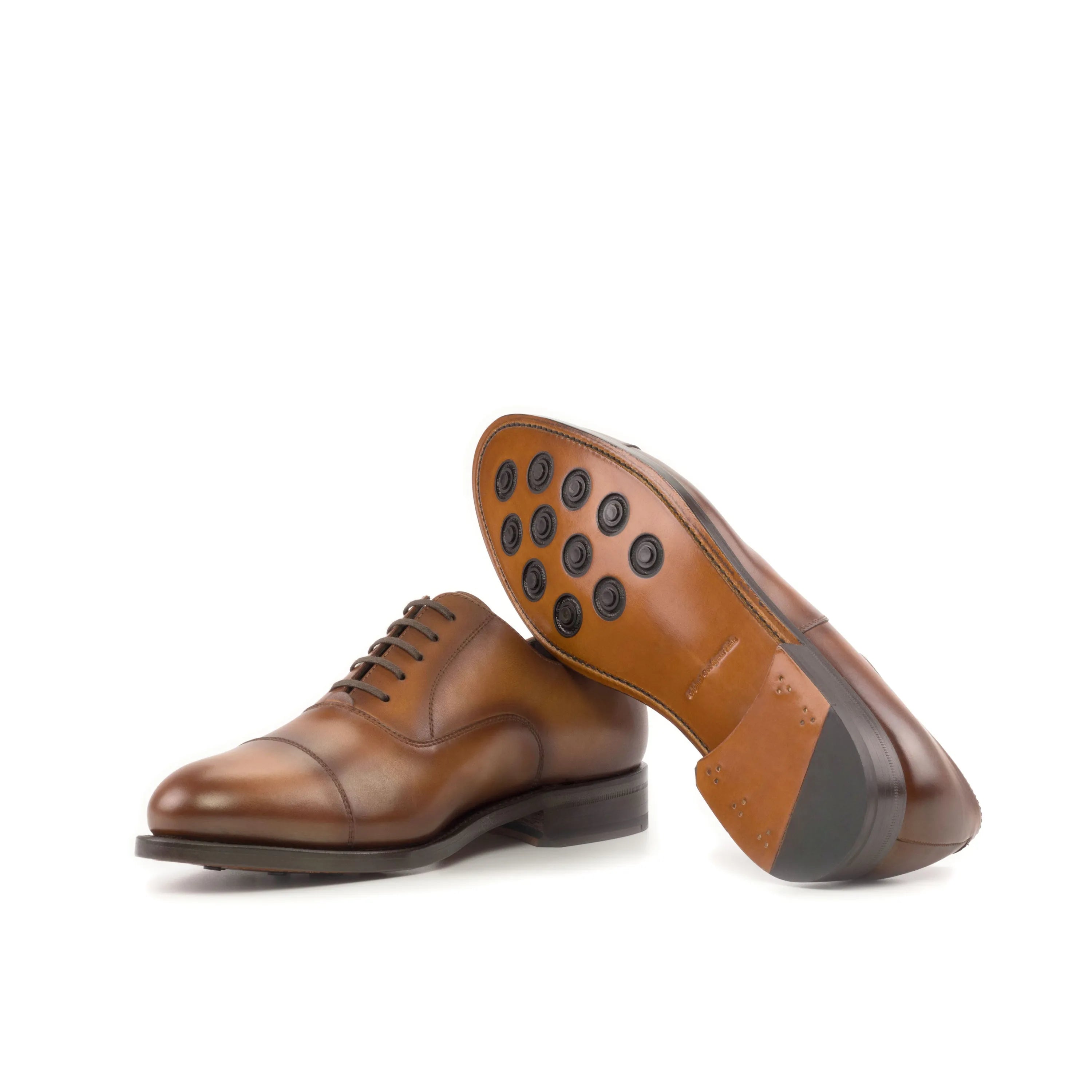 Brown Founder Oxford shoes in leather, back view