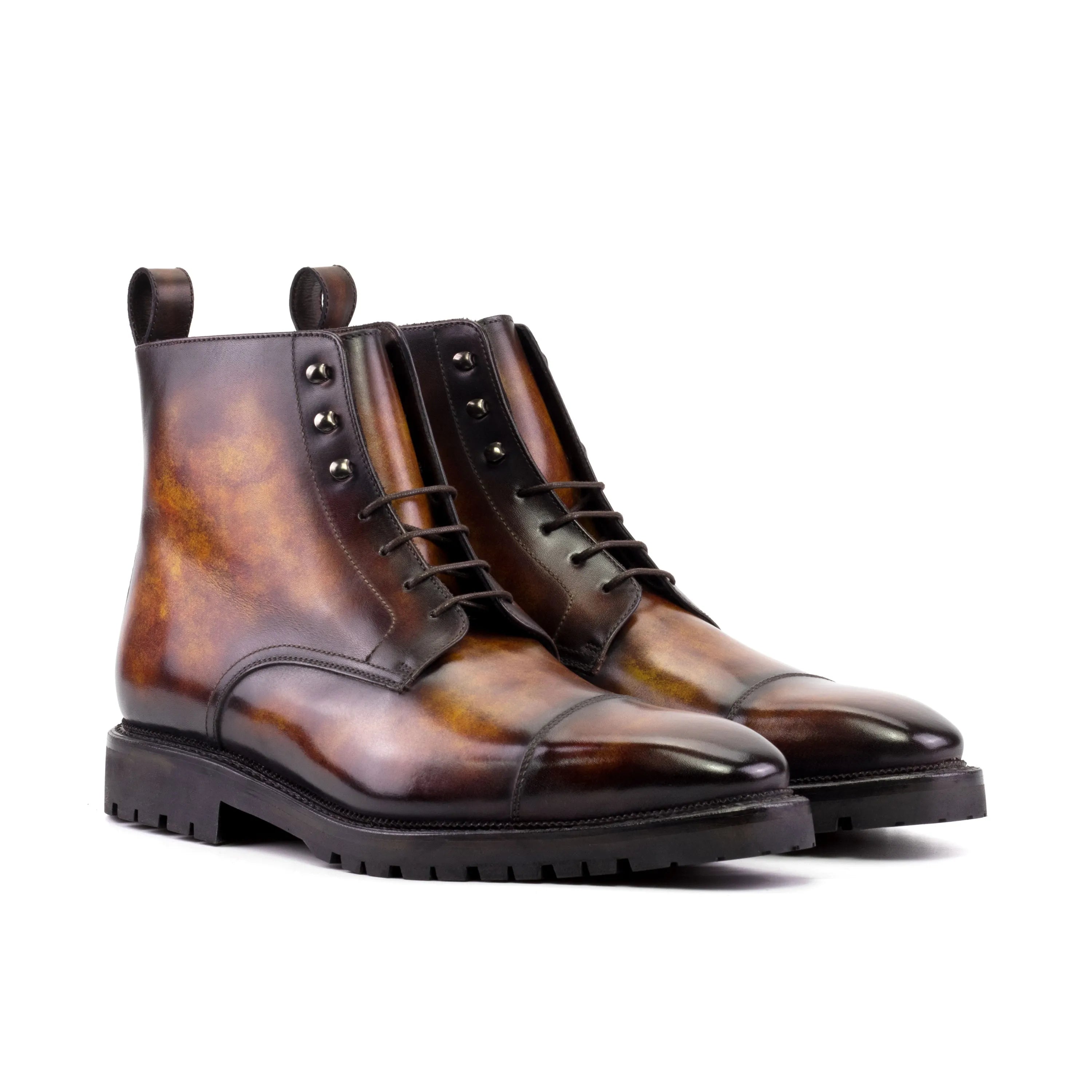 Frankoz Patina Jumper Boots II brown leather lace-up boots