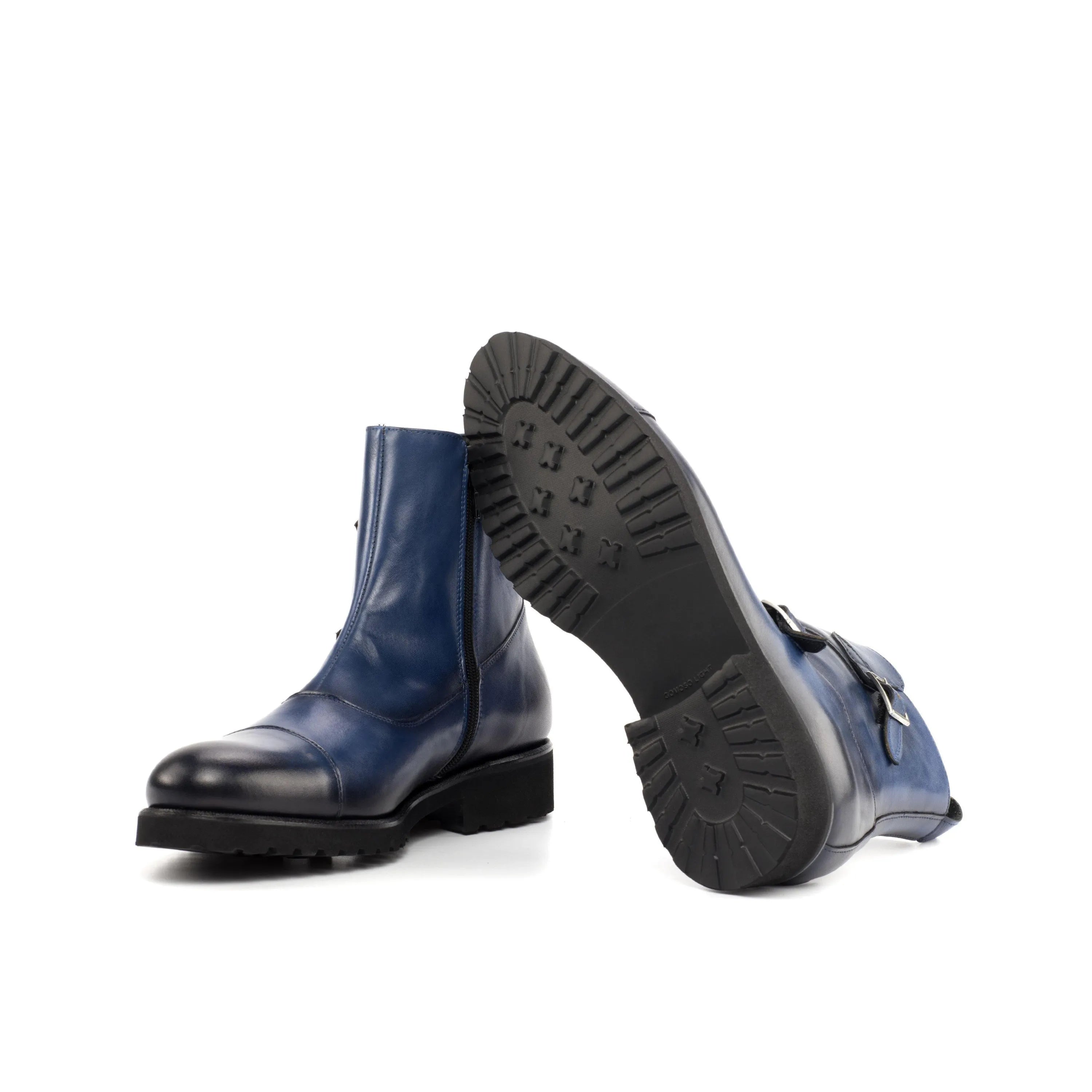 Georgino Octavian boots II in blue leather, ankle style