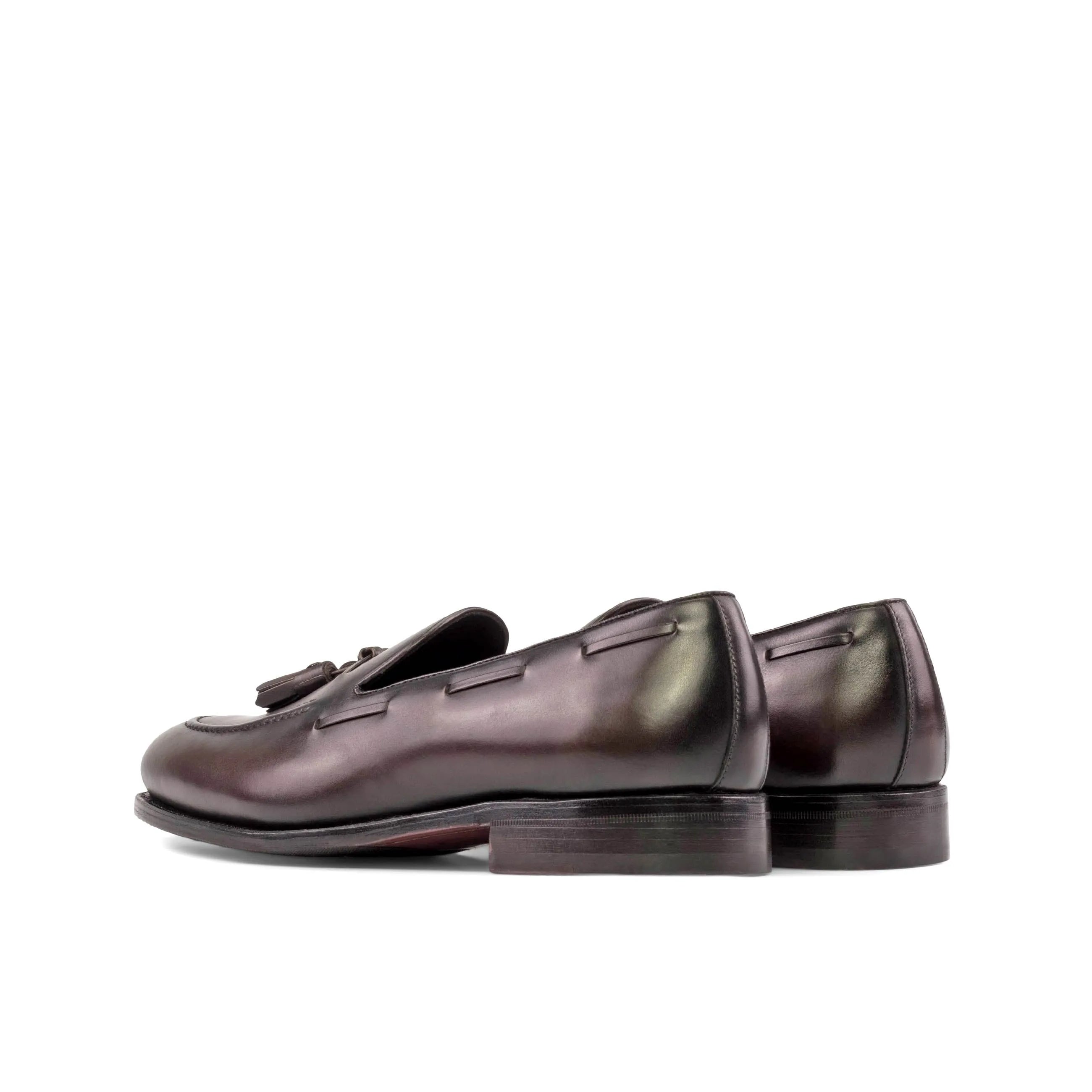 Pair of brown leather tassel Giosue loafers