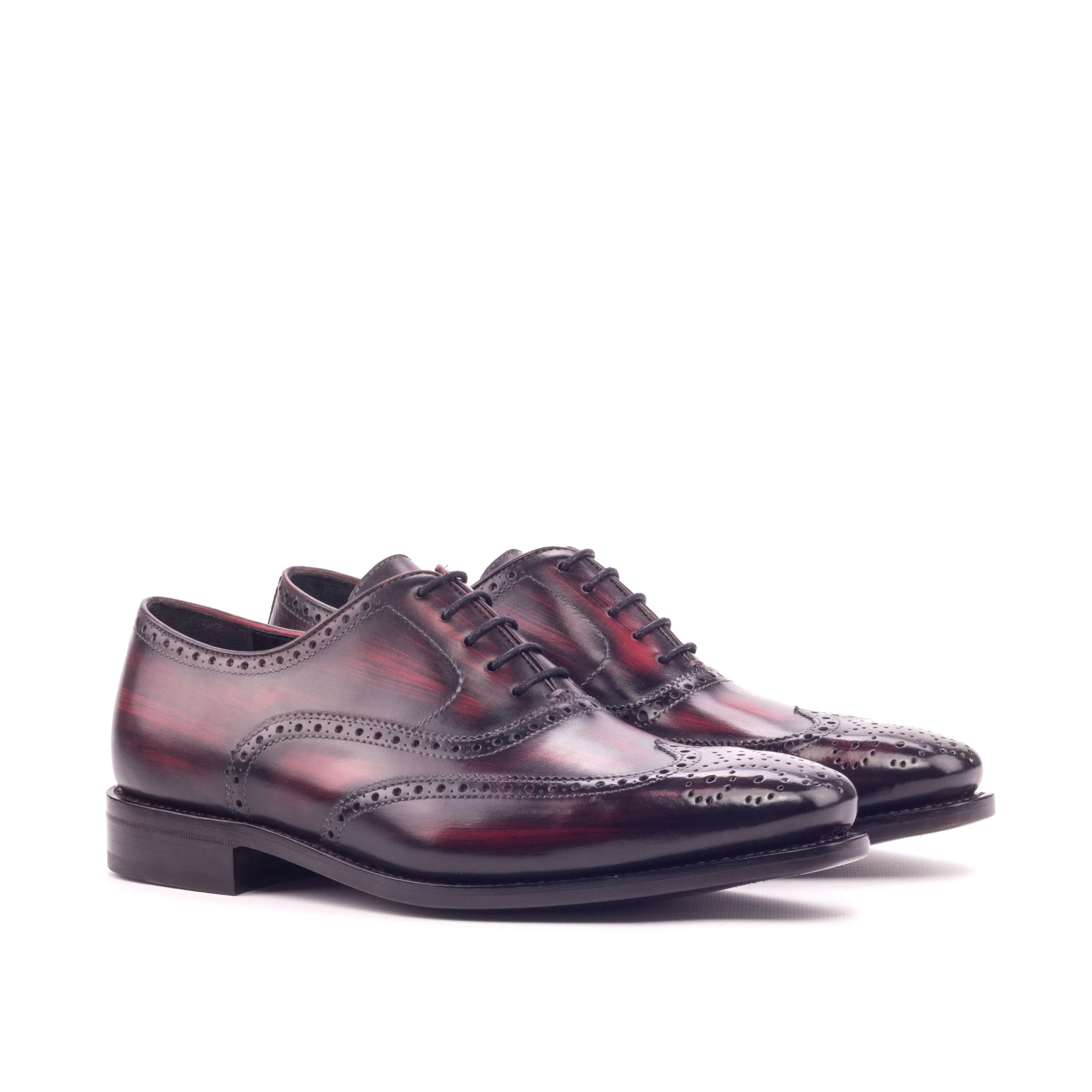 Gordin patina longwing blucher burgundy leather wingtip dress shoes